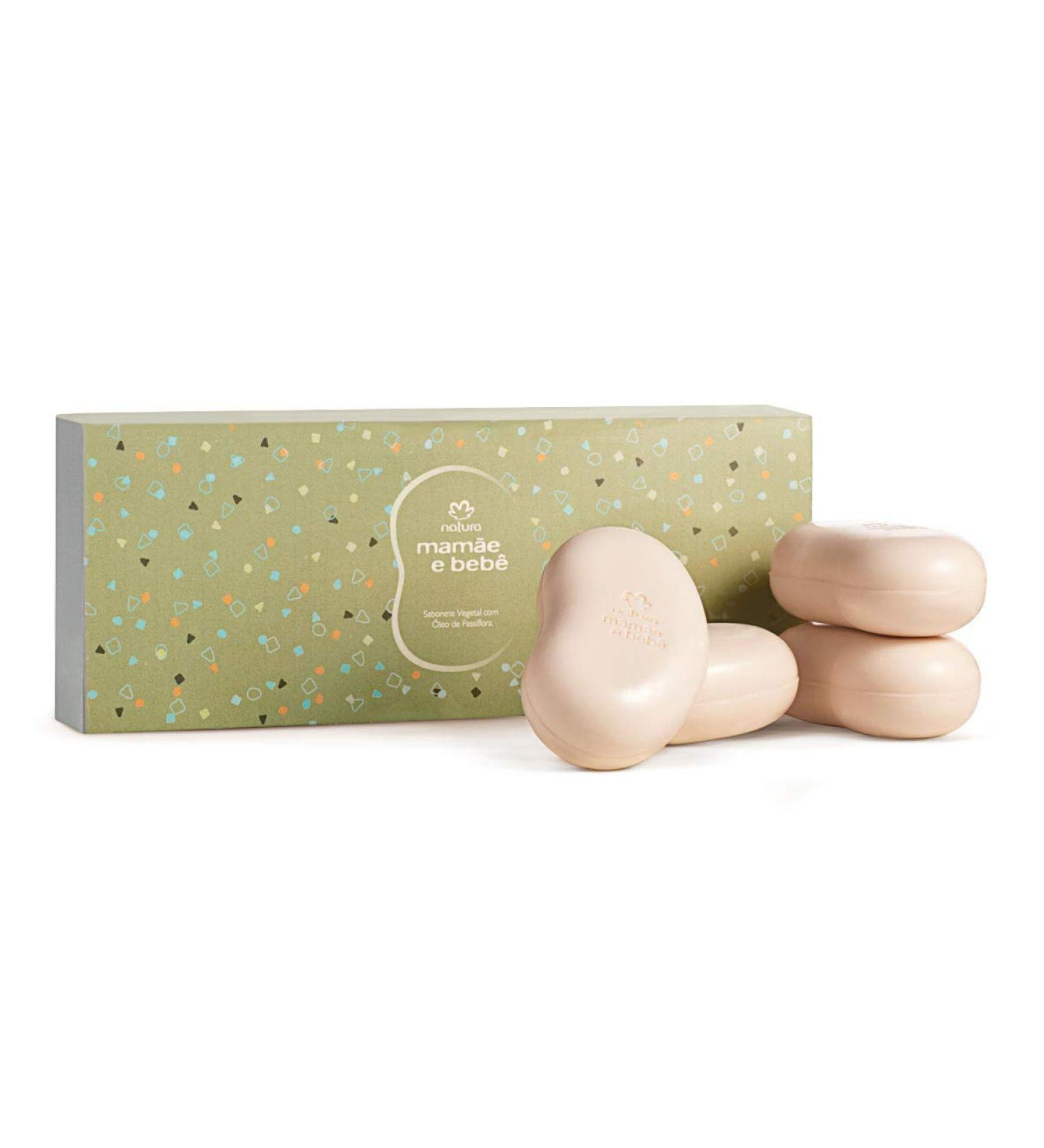 Natura - Linha Mamae e Bebe - Caixa Presenteavel de Sabonetes em Barra Vegetal 4 X 100 Gr - (Natura - Mom and Baby Collection - Vegetable Bar Soap Gift Set (4 x Net 3.52 Oz)
