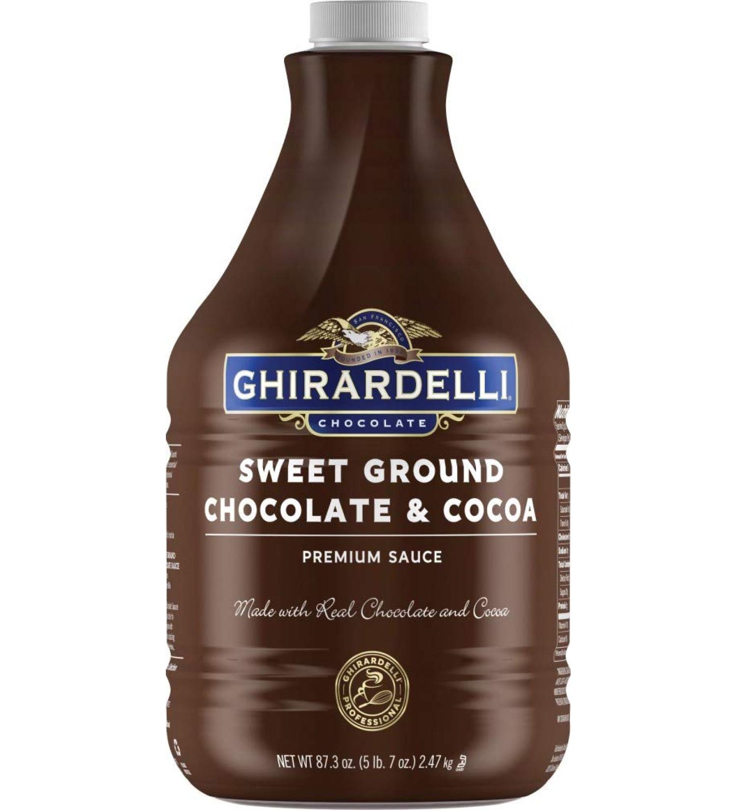 Ghirardelli Sweet Ground Chocolate & Cocoa Sauce - 87.3 oz Bottle - Buy Online on GoSupps.com