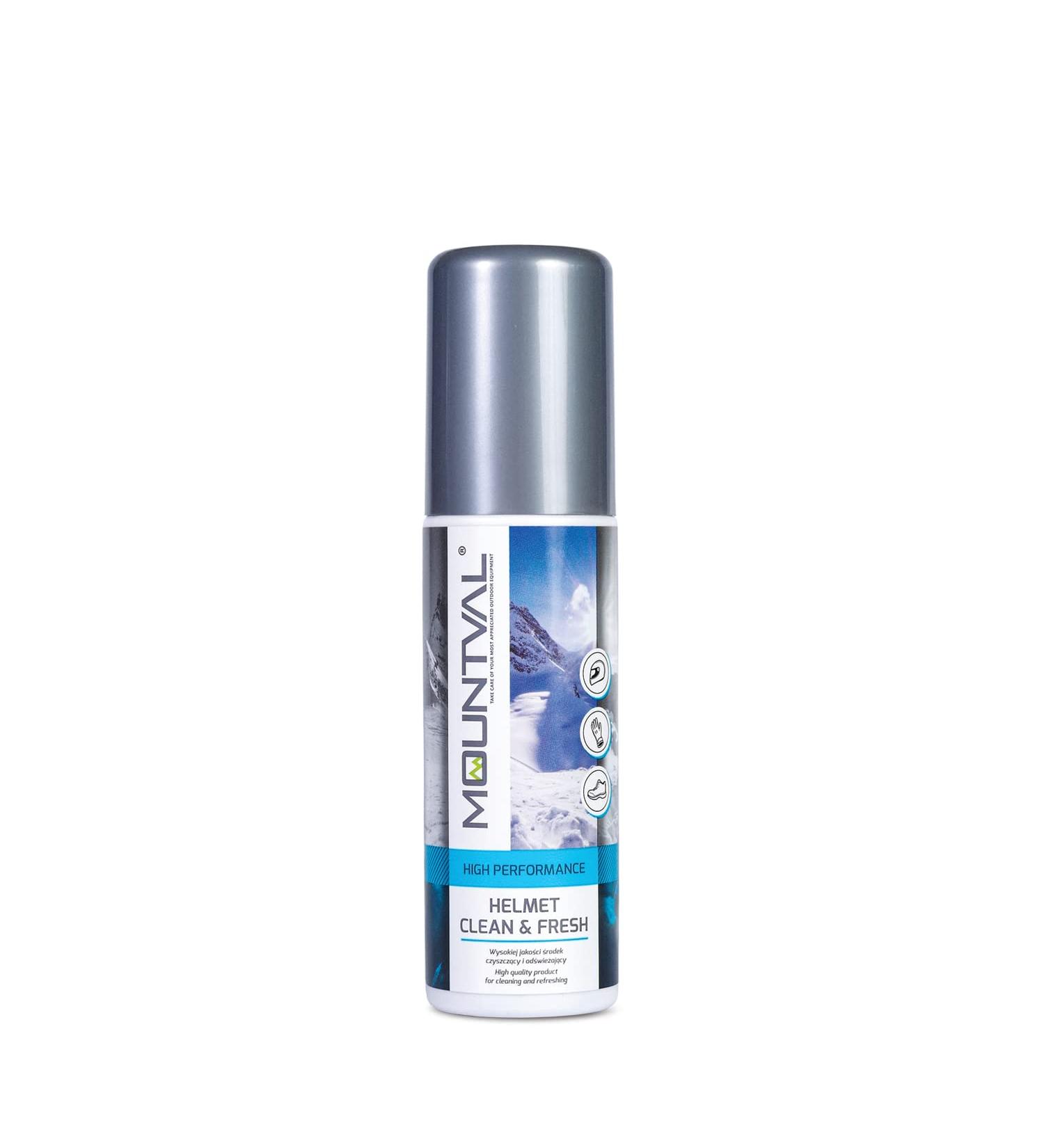 Mountval Helmet Cleaner & Disinfectant - Refreshing Clean & Fresh Formula 100ml (3.4 fl. oz) - Ideal for All Helmets International Shipping Available - Buy Online on GoSupps.com