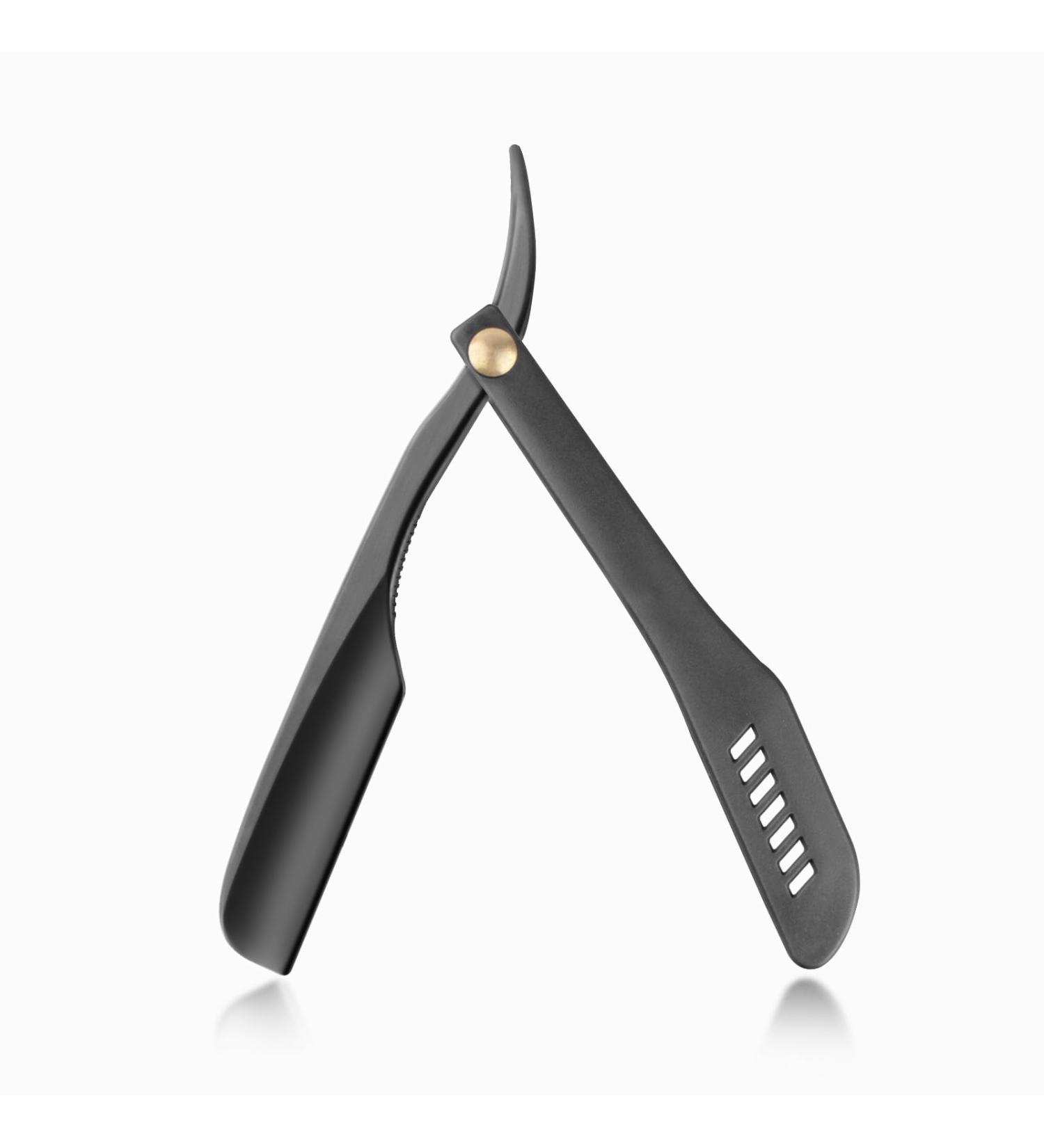 Professional Stainless Steel Straight Razor for Men | Black Barber Shaver for Home Salon Grooming - Buy Online on GoSupps.com