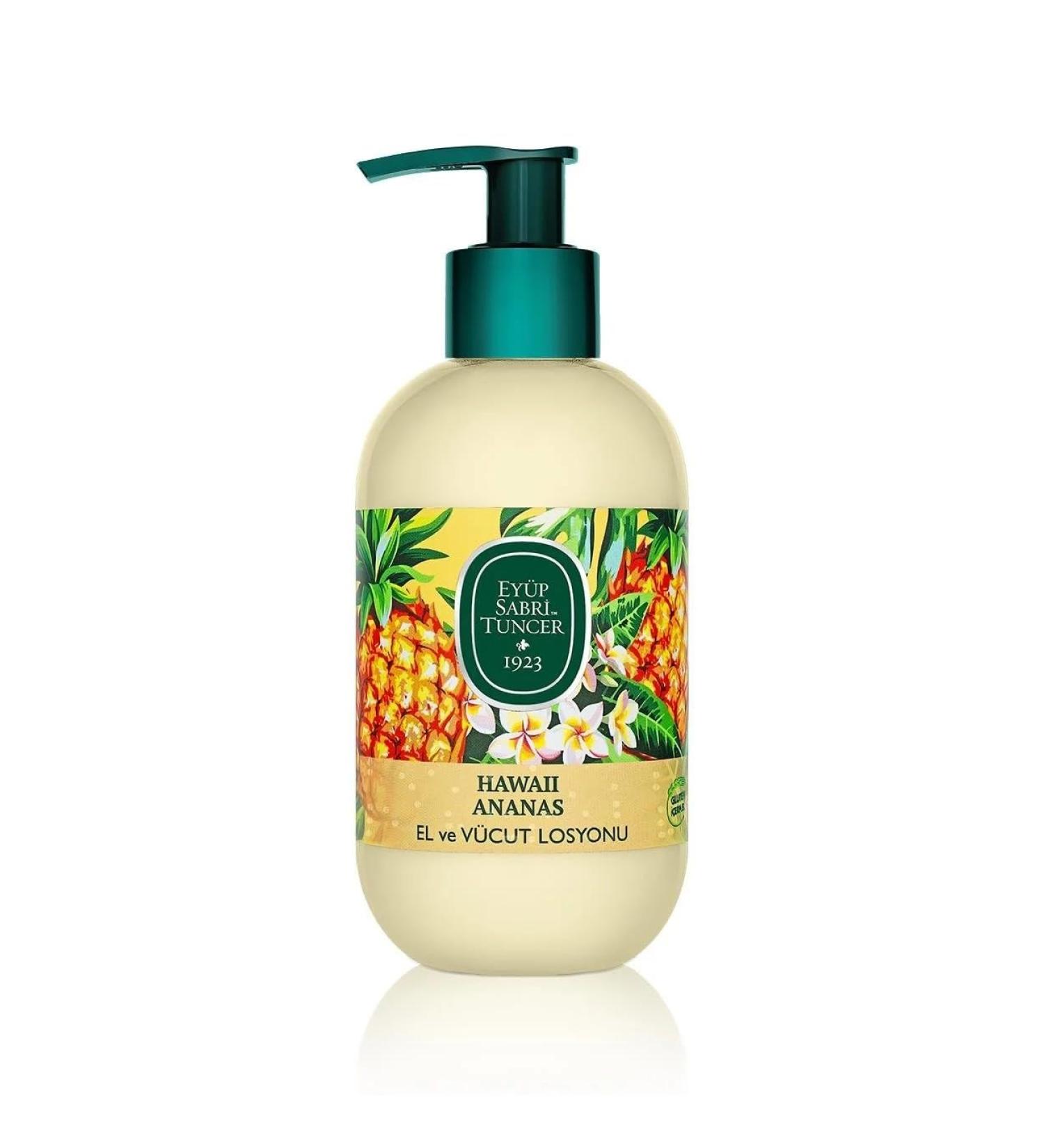 EY P SABR TUNCER Hand and Body Lotion with Natural Olive Oil Hawaiian Pineapple 280 ml