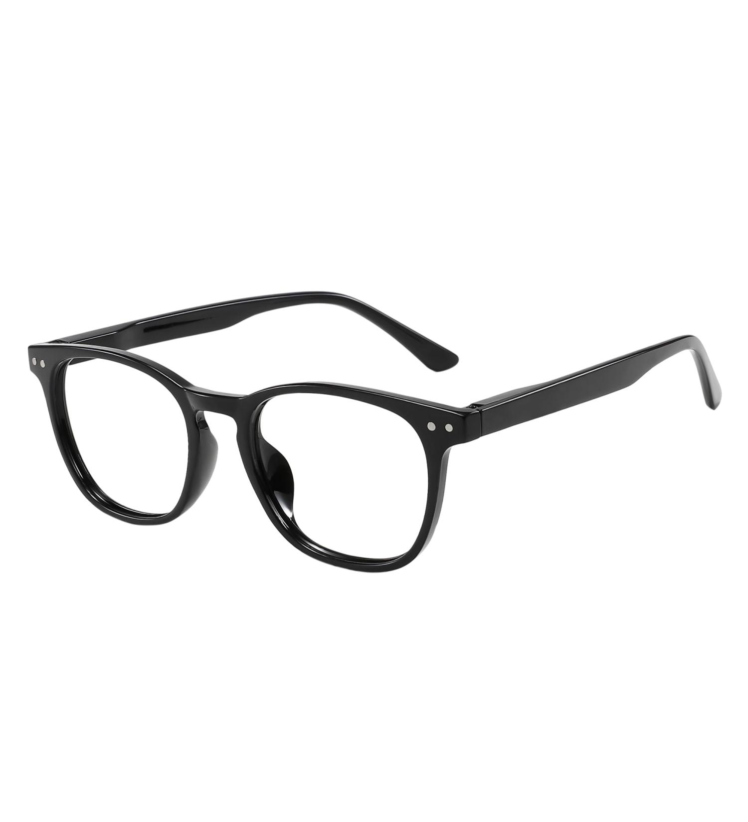 Buy Oval Black Blue Light Blocking Glasses for Women & Men - Reduce Eye Strain & Improve Sleep Quality - Buy Online on GoSupps.com