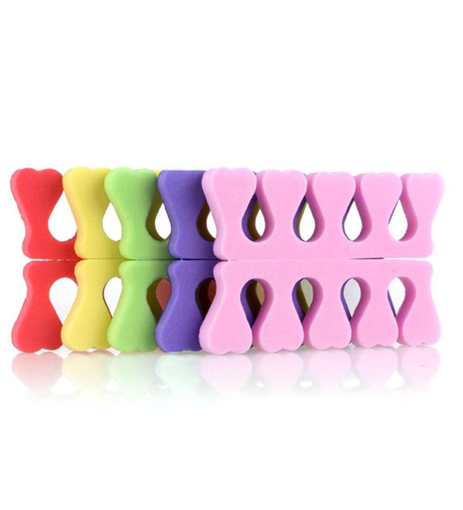 Soft EVA Foam Toe Separators for Nail Art & Pedicure 10 Pack Perfect for Manicure Accessories Random Colors - Buy Online on GoSupps.com