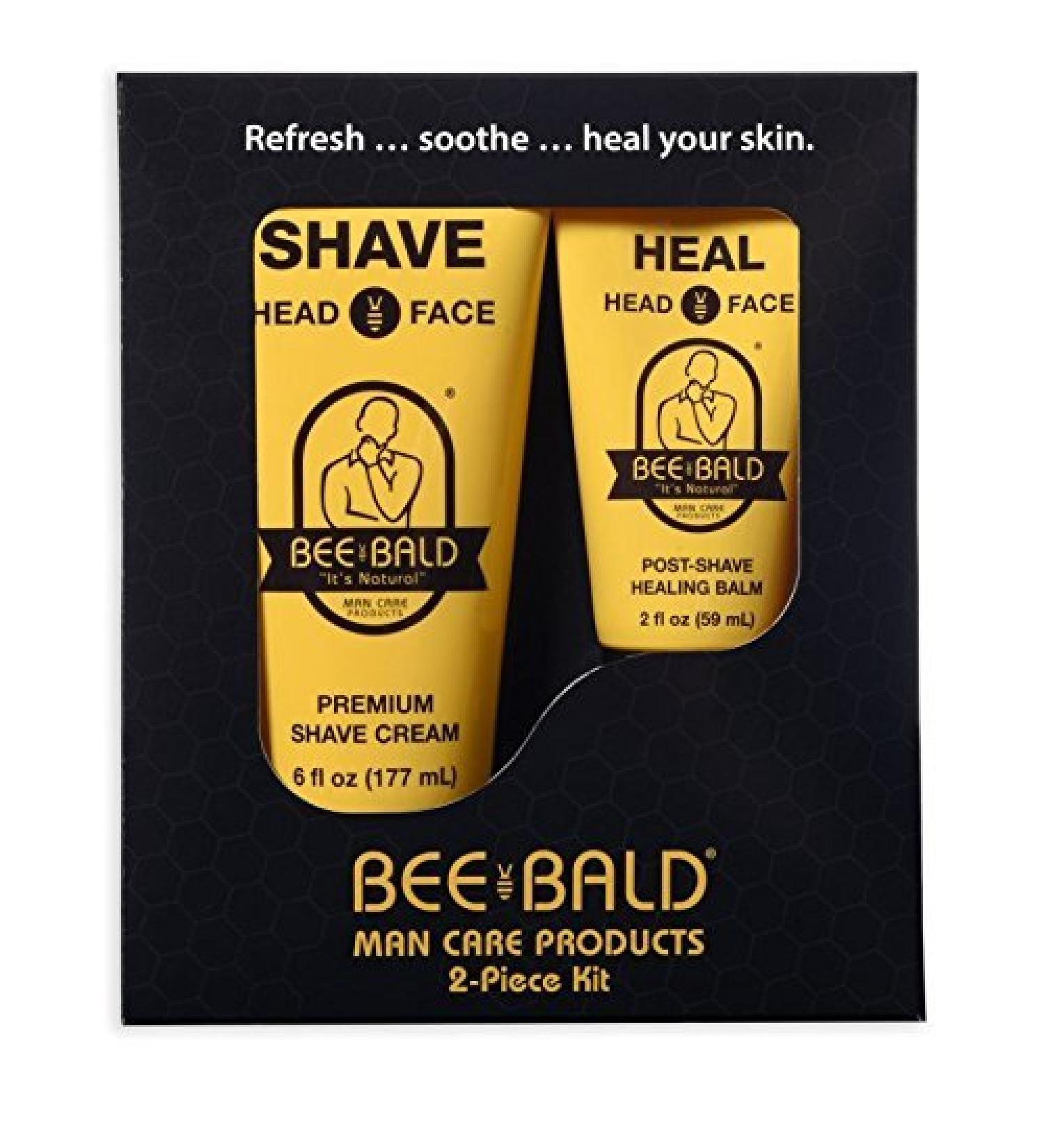 Bee Bald Premium Gift Set for Bald Men Perfect to Combine with Head Shavers for Bald Men Gift - Includes Bald Head After Shave and Shaving Cream (2 Piece Kit) - Buy Online on GoSupps.com