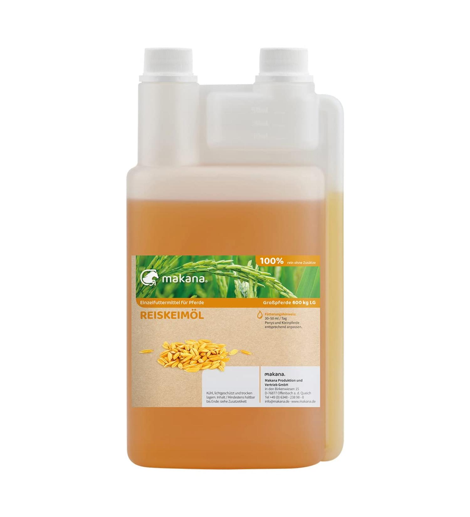 Makana Rice Germ Oil for Animals - 100% Pure & Refined | 1000 ml Dosing Bottle - Buy Online on GoSupps.com