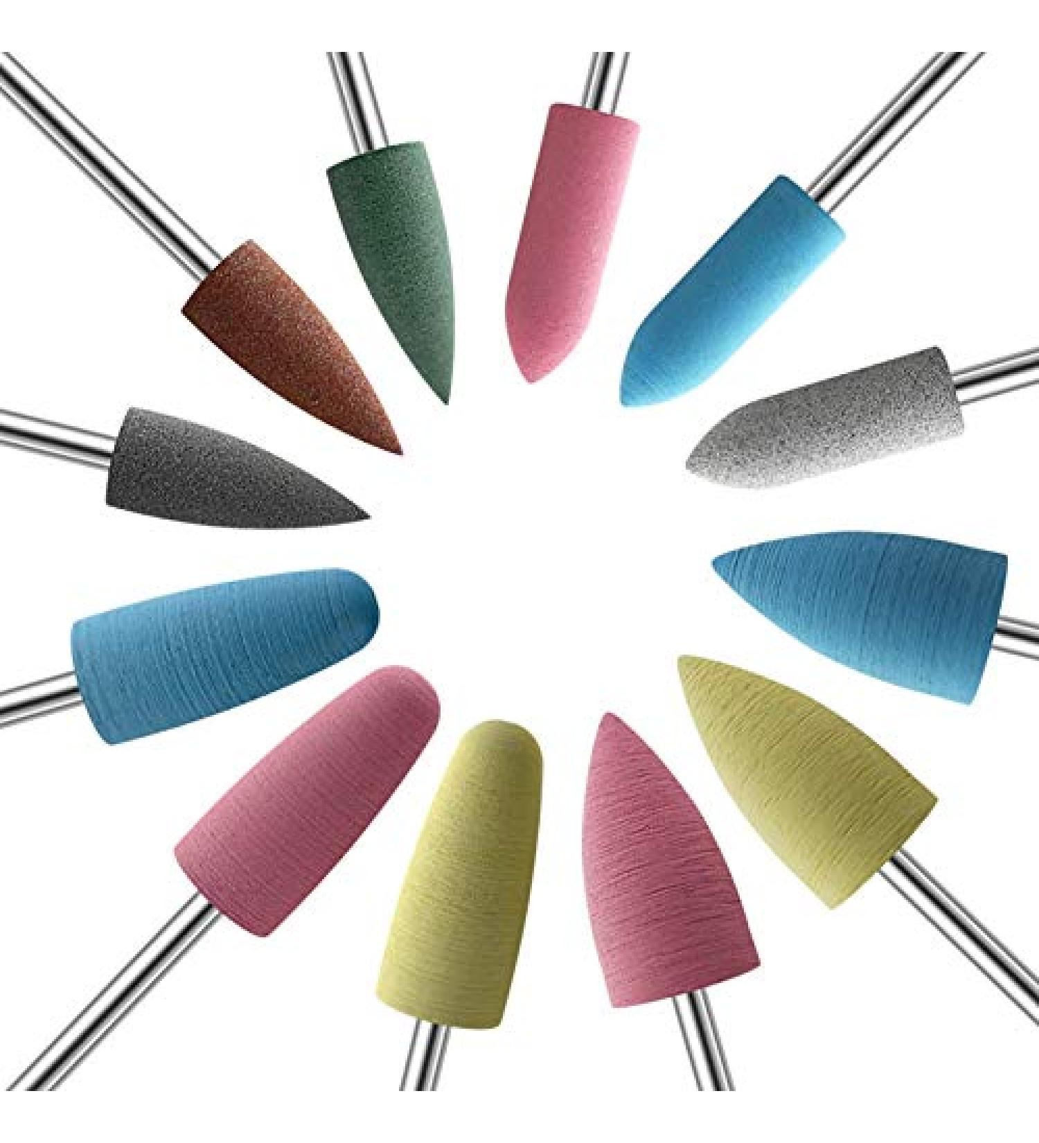KADS 12X Silicone Nail Drill Bit 3/32 - Cuticle Clean File for Nail Art Manicure - Buy Online on GoSupps.com