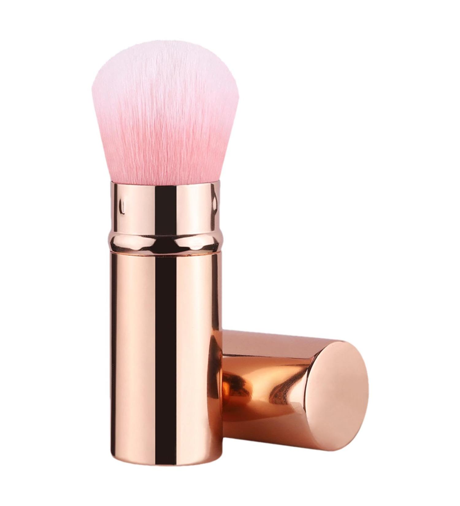 Sklmdrnk Portable Makeup Brush | Telescopic Small Cosmetics Brushes - Soft Face Makeup Brushes Beginner Friendly Powder Brush for Foundation Gold - Buy Online on GoSupps.com