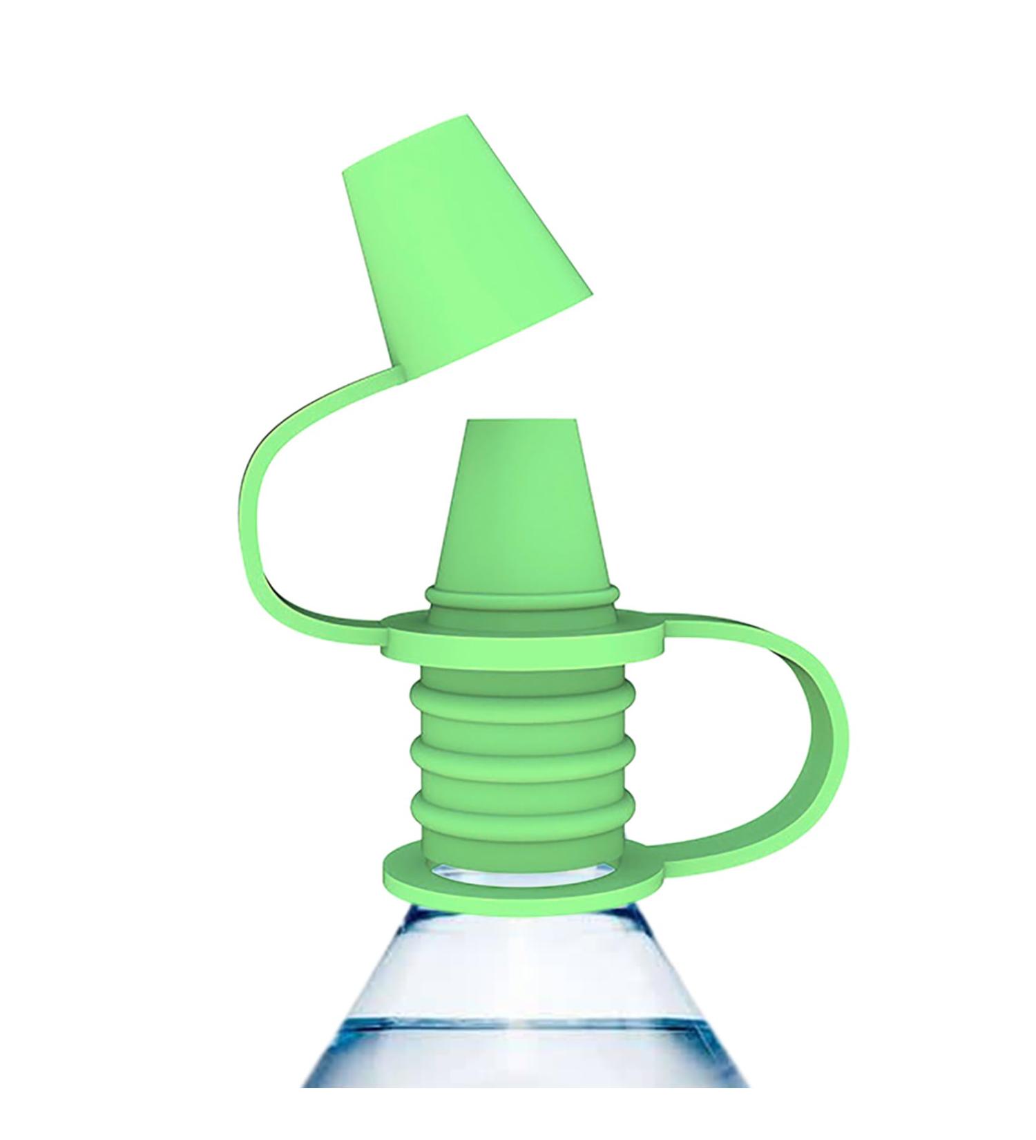 Leak-Proof Silicone Bottle Adapter - Interlocimet Discharge-Proof Water Bottle Cap | Safe & Odorless | Cream Green - Buy Online on GoSupps.com