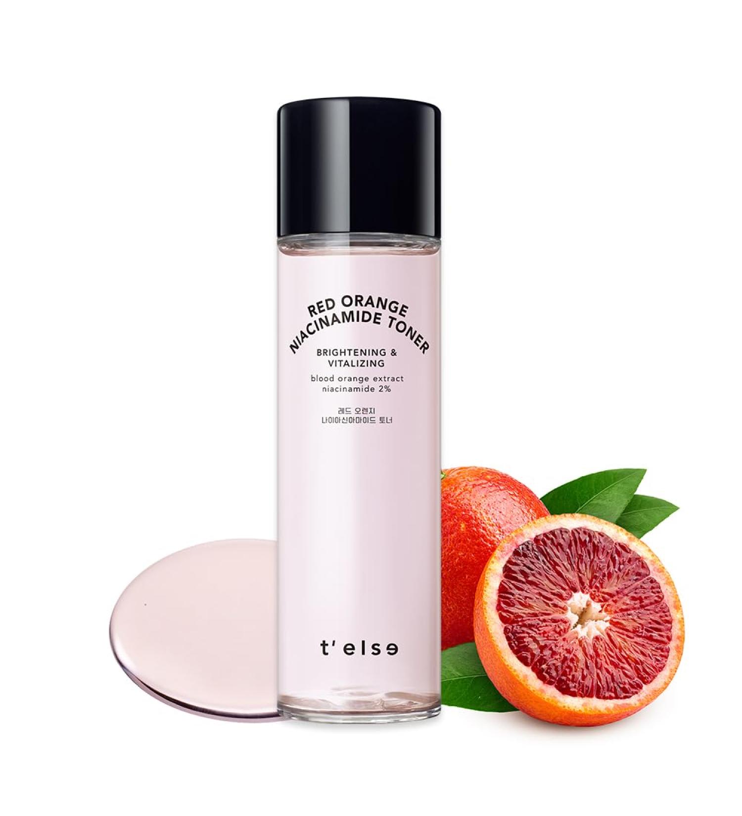T Else Red Orange Niacinamide Toner 150ml | Vitalizing Korean Facial Essence for Smooth Skin Texture & Exfoliation | PHA Vitamin C & Panthenol - Buy Online on GoSupps.com