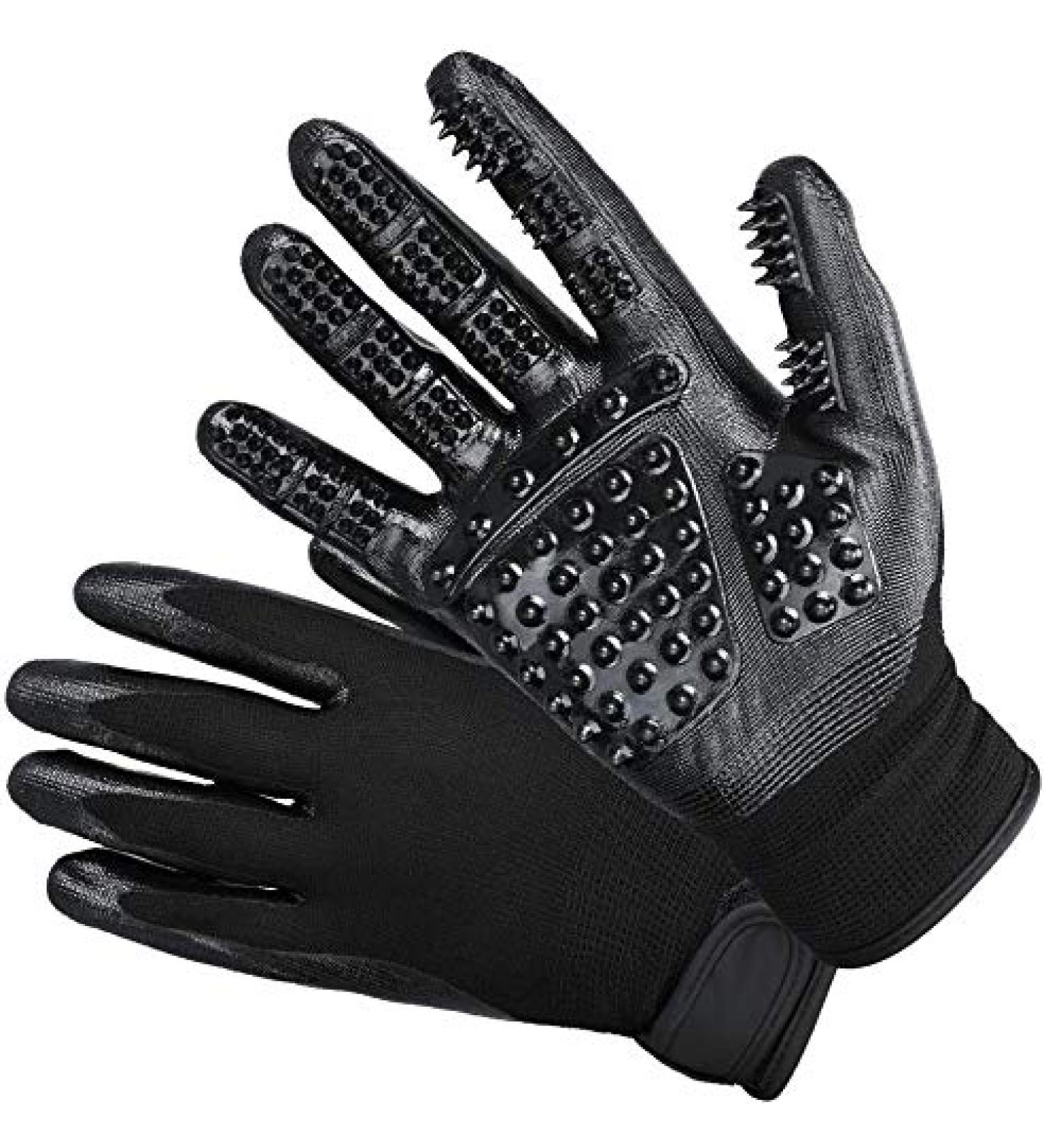 Nexsol Upgraded Pet Grooming Gloves Deshedding Gloves for Dogs Cats & Horses Pet Hair Remover Glove Hair Glove with Enhanced Five Finger Design - Buy Online on GoSupps.com