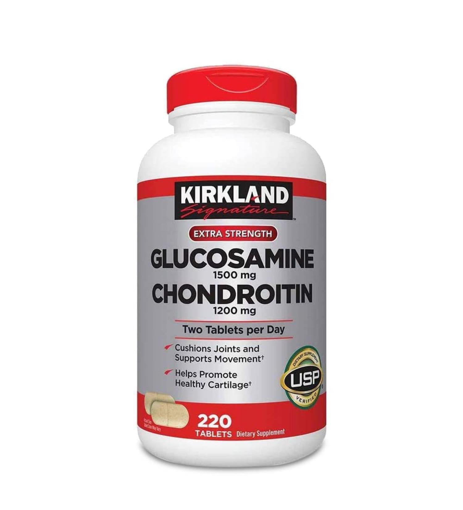  KIRKLAND Kirkland Signature Extra Strength Glucosamine 1500 mg/Chondroitin 1200 mg Sulfates 220 tablets - Buy Online on GoSupps.com