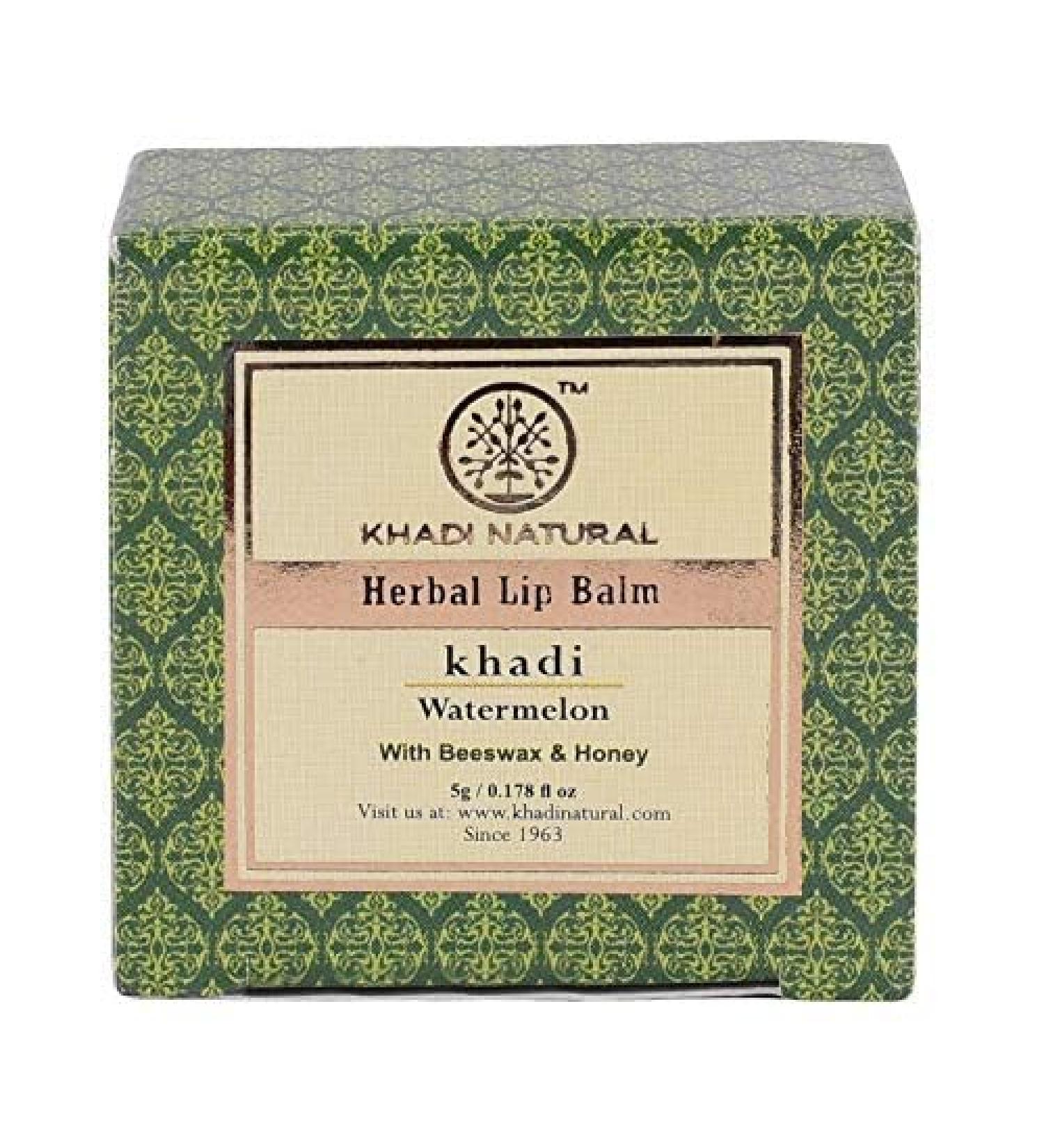 Khadii Watermelon Lip Balm with Beeswax and Honey 5g | Lip Balm for Soft Lips | Nourishing Lip Balm for Dry Lips | Unisex Lip Balm