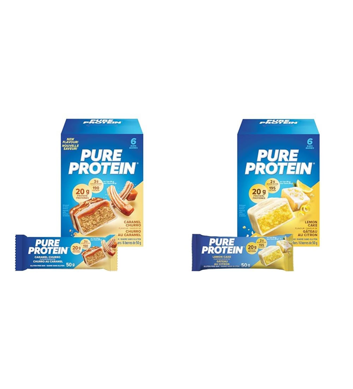 Pure Protein Bars - Nutritious Gluten Free protein bar & Bars - Nutritious Gluten Free protein bar Caramel Churro + Lemon Cake - Buy Online on GoSupps.com