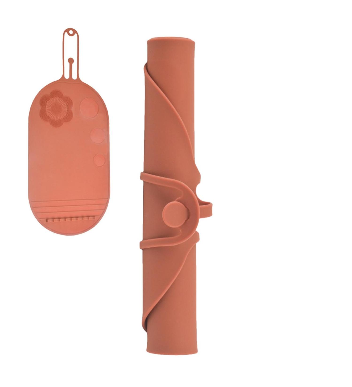 Makeup Brush Cleaning Pad Cleaning Tool for Cosmetic Brushes - Multifunctional Cosmetic Brush Scrubber Mat Pad Effective Cosmetic Cleaning Pads brown - Buy Online on GoSupps.com