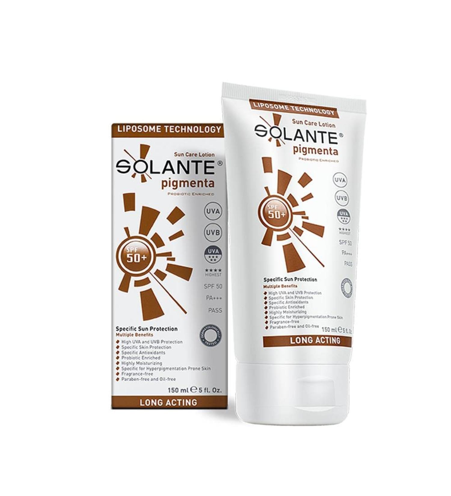 Solante Pigmenta Anti Blemish Anti-Pigment Cream Sunscreen SPF 50+ Lotion 150 ml 5 US F Ounces