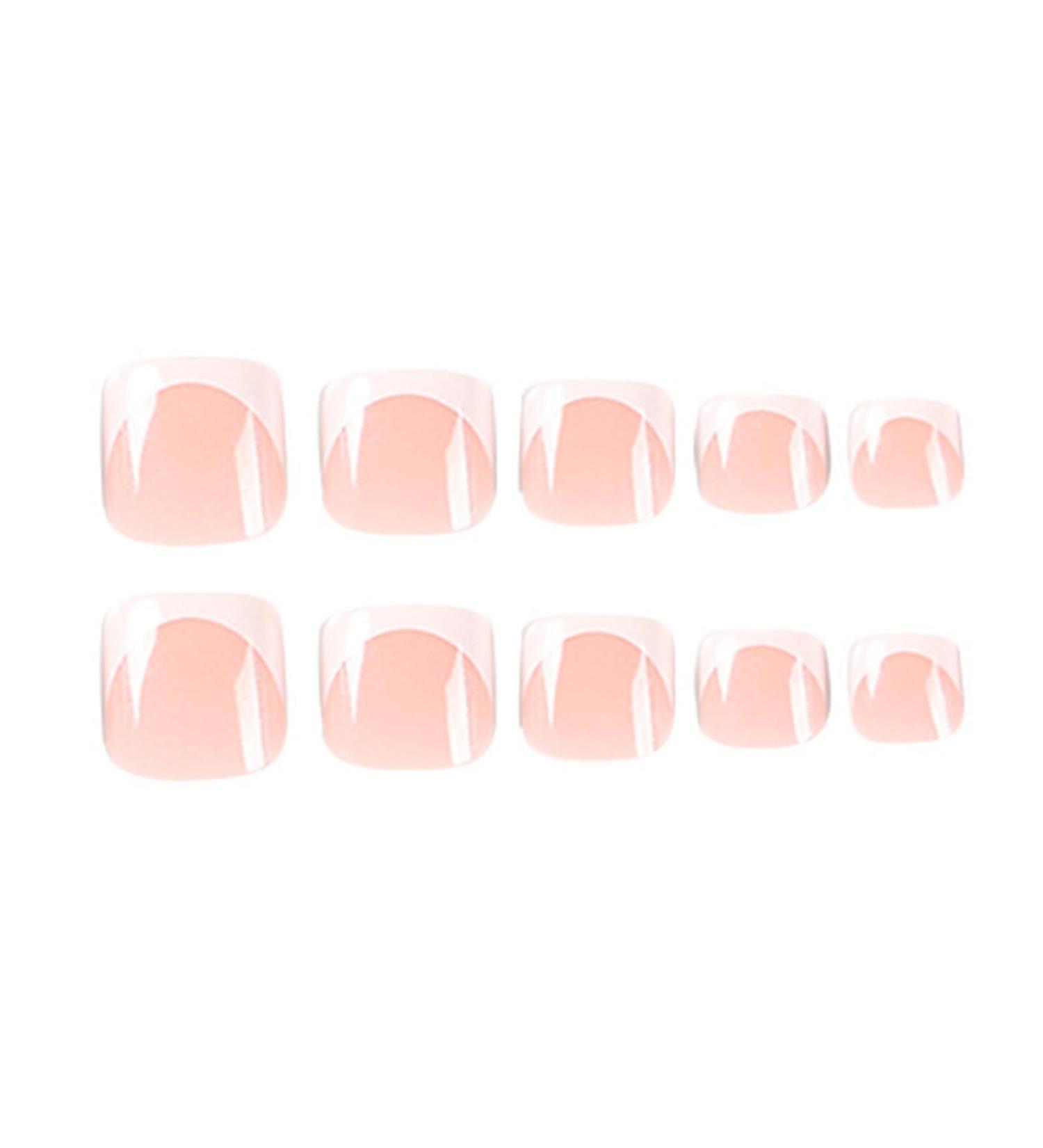 FEIlei 24Pieces French Artificial Toenails Shiny Rhinestones Toe False Nails Wearable - Buy Online on GoSupps.com