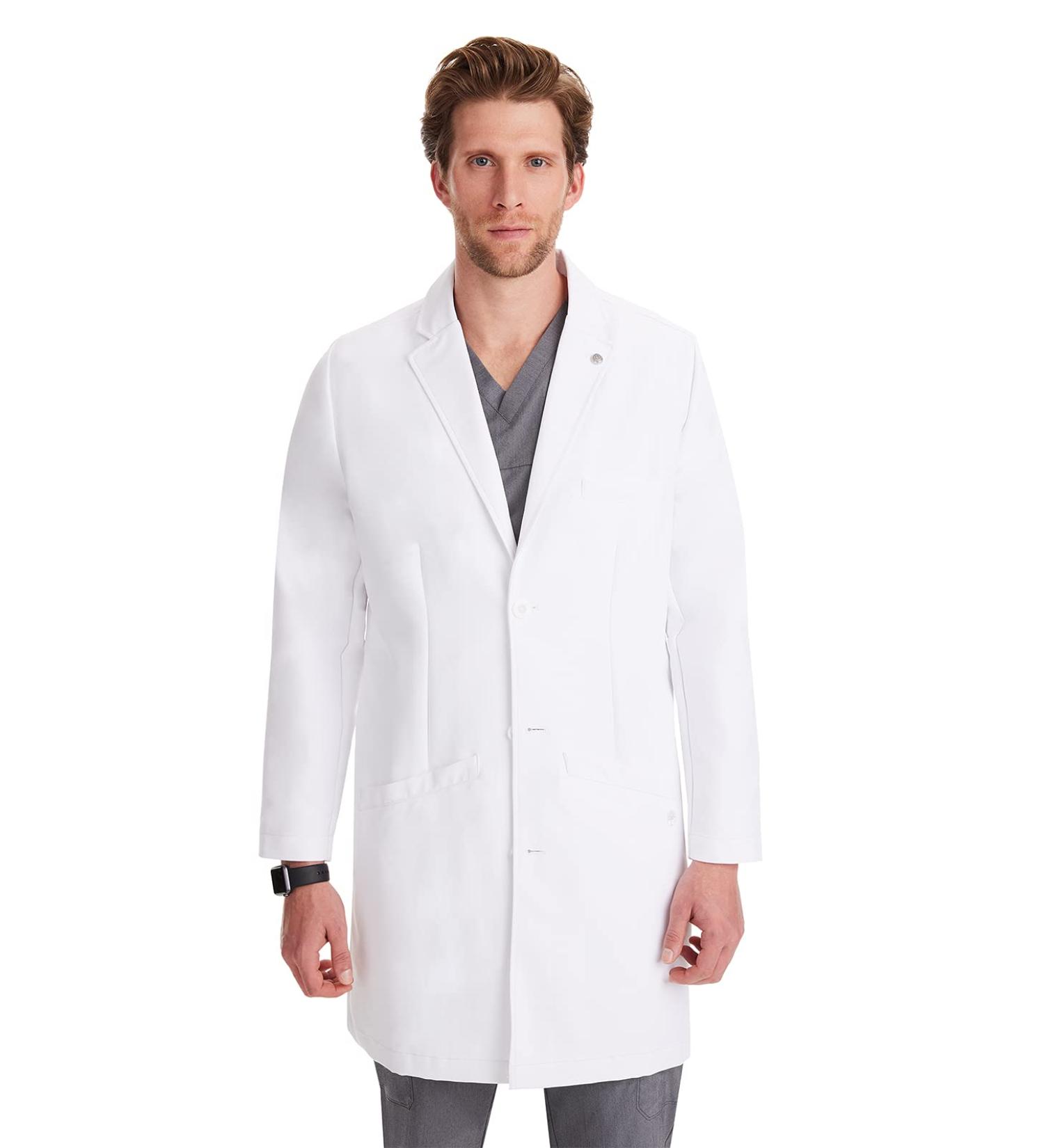 Healing Hands 5103 Lyndon Men's Lab Coat - Full Length, 6 Pocket White Hospital Coat from The White Coat Professional Collection - Size 36 - Buy Online on GoSupps.com