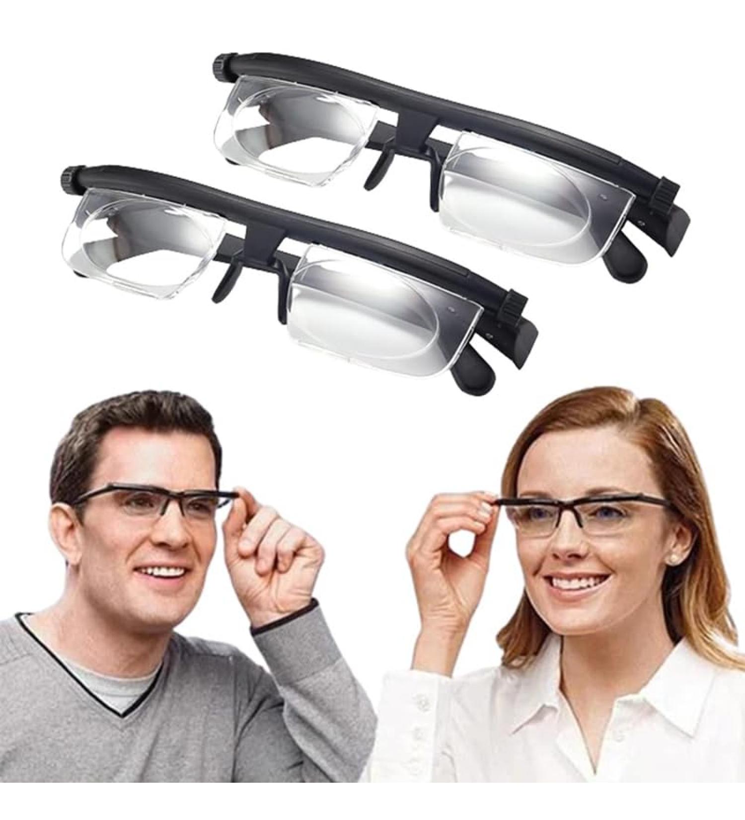 Adjustable Focus Glasses - HD Zoom Vision for Close & Distant Views | -6.00 to +3.00 | 2 Pack Reading Glasses for Men & Women - Buy Online on GoSupps.com
