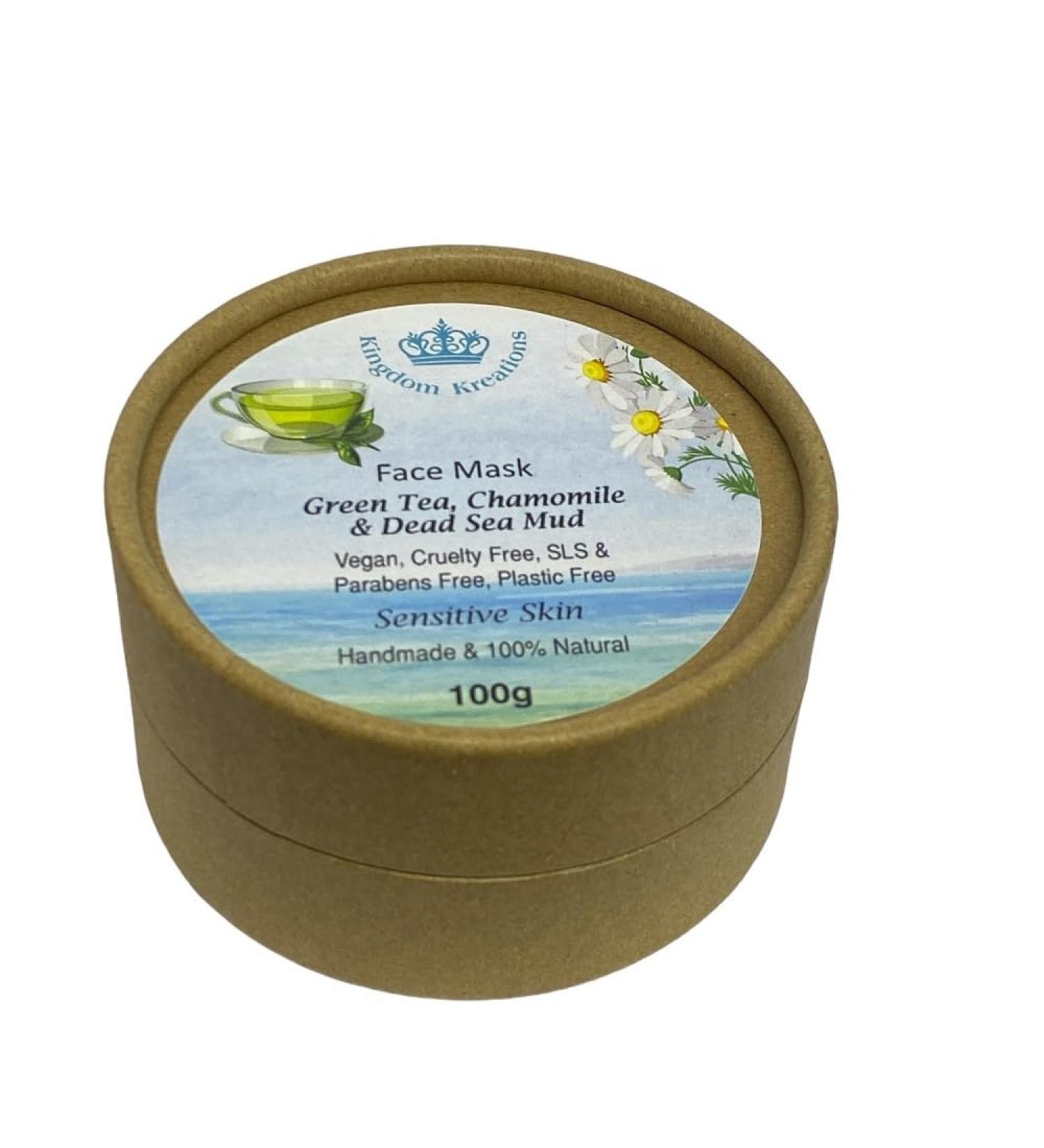 100% Natural Face Mask: Green Tea Chamomile & Dead Sea Mud