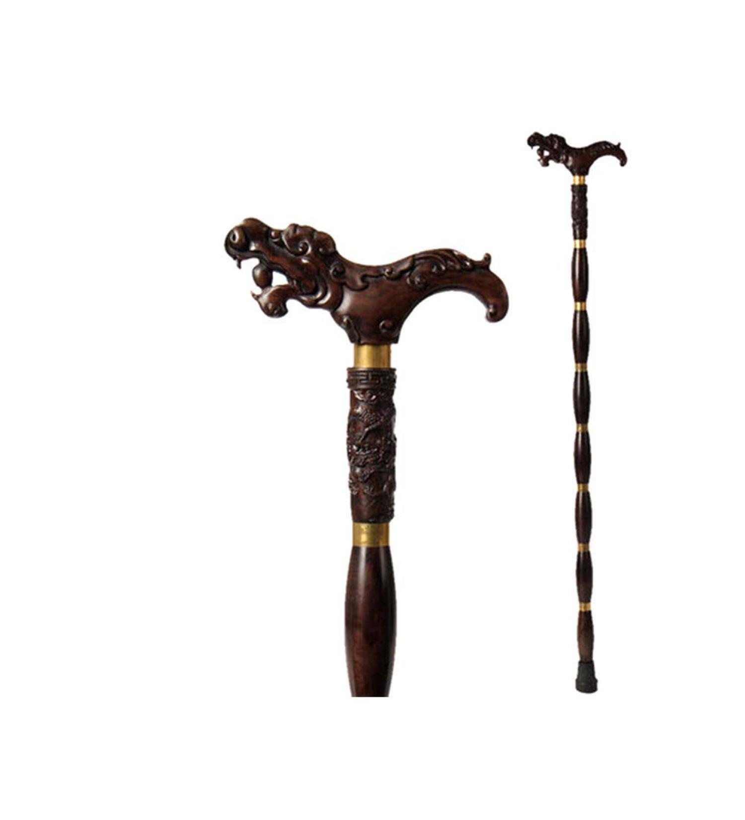 BJH Walking Stick Wooden Artificial Carving with Non-Slip Feet Rodcane for Men and Women Interesting - Buy Online on GoSupps.com