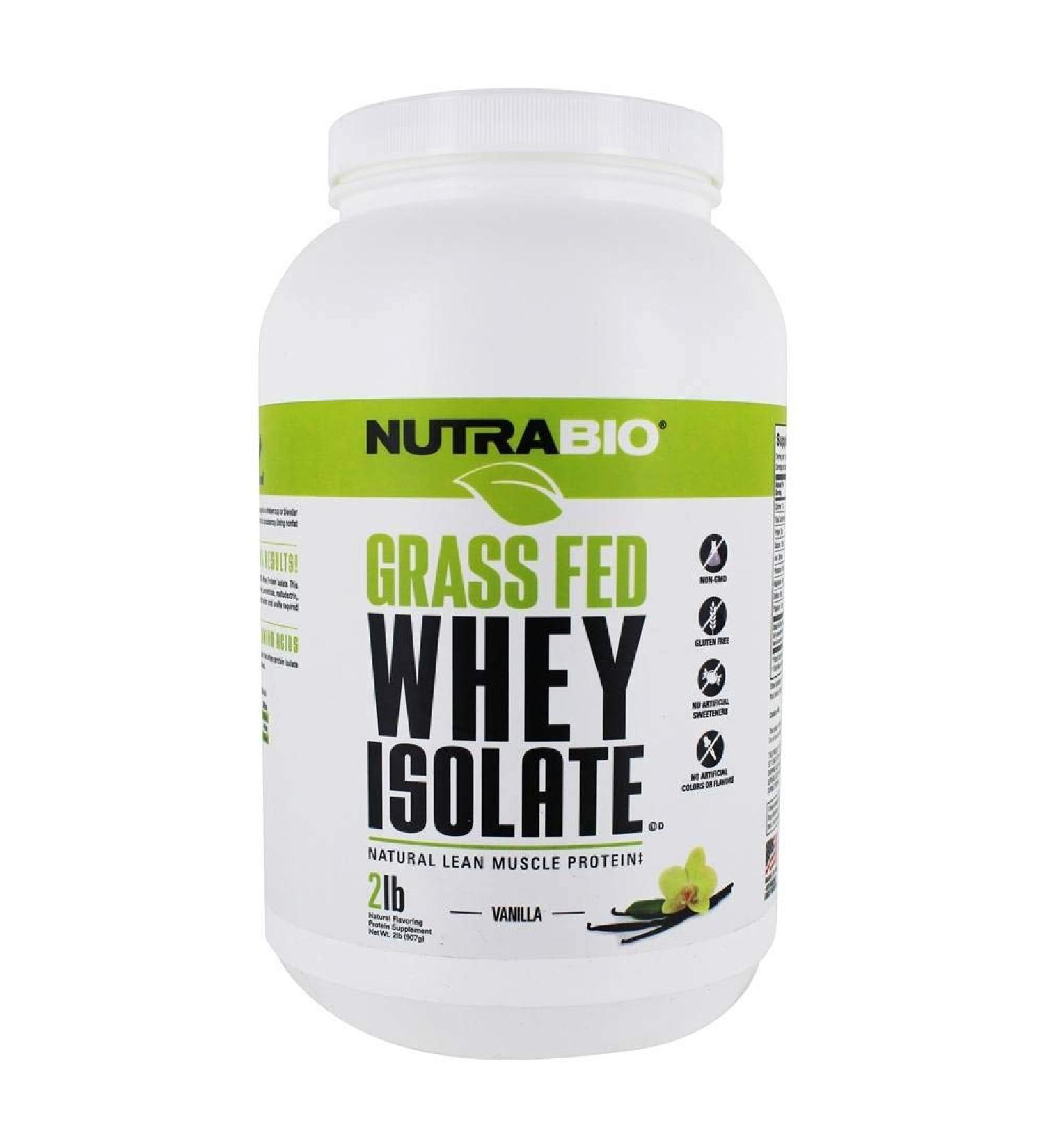 NutraBio Grass Fed Whey Isolate Protein Powder - 25G Protein Sugar Free Vanilla 2 lbs - Lean Muscle Supplement 29 Servings - Shop Internationally - Buy Online on GoSupps.com
