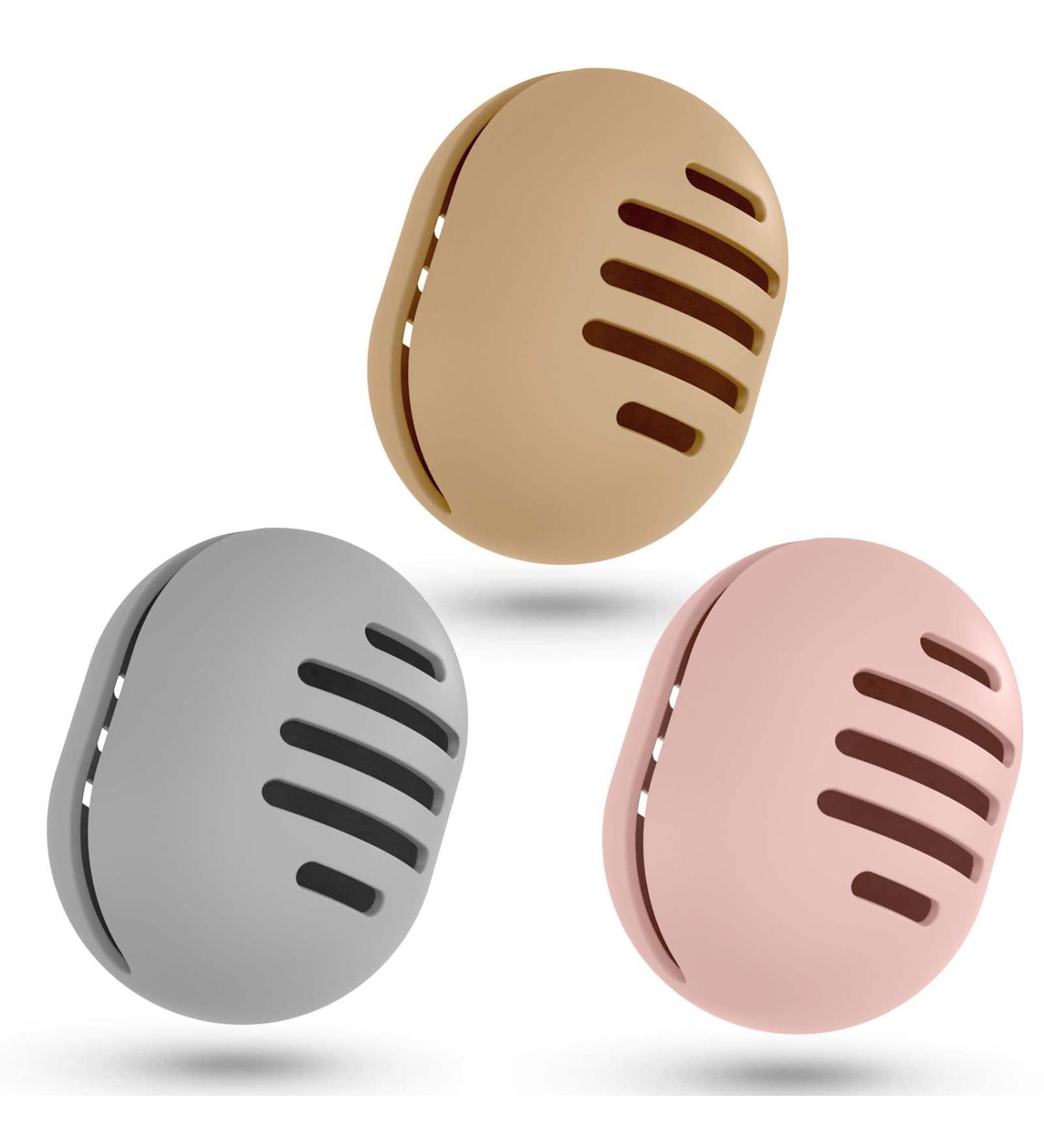 Fauxomor Makeup Sponge Holder - 3 Pack Breathable Silicone Beauty Blender Travel Bag | Fracture-Safe Portable Tool in Khaki Pink & Gray - Buy Online on GoSupps.com