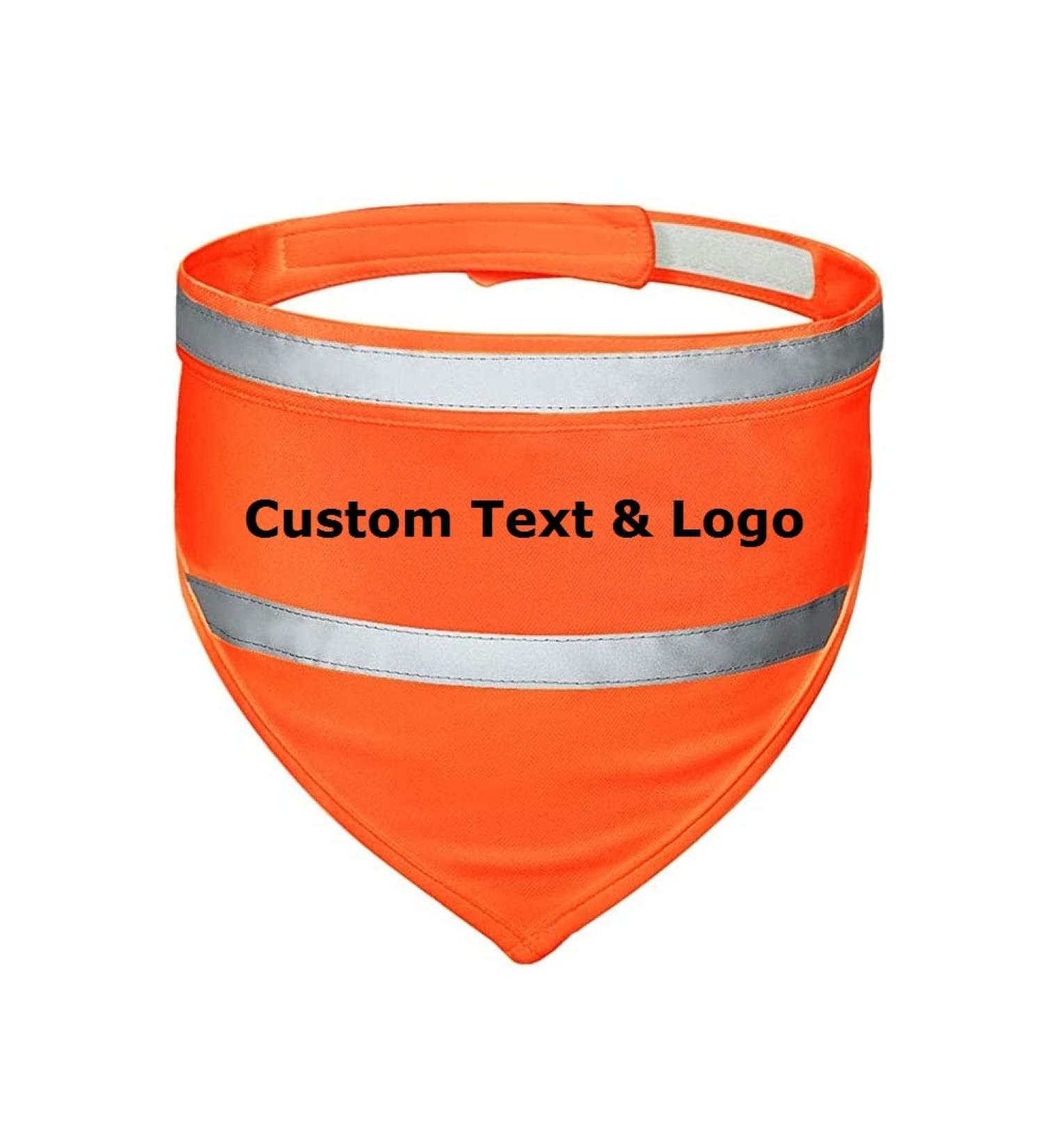 Personalized Reflective Dog Bandana - Custom Text & Logo - Muka Orange - Ideal for International Shipping - Buy Online on GoSupps.com
