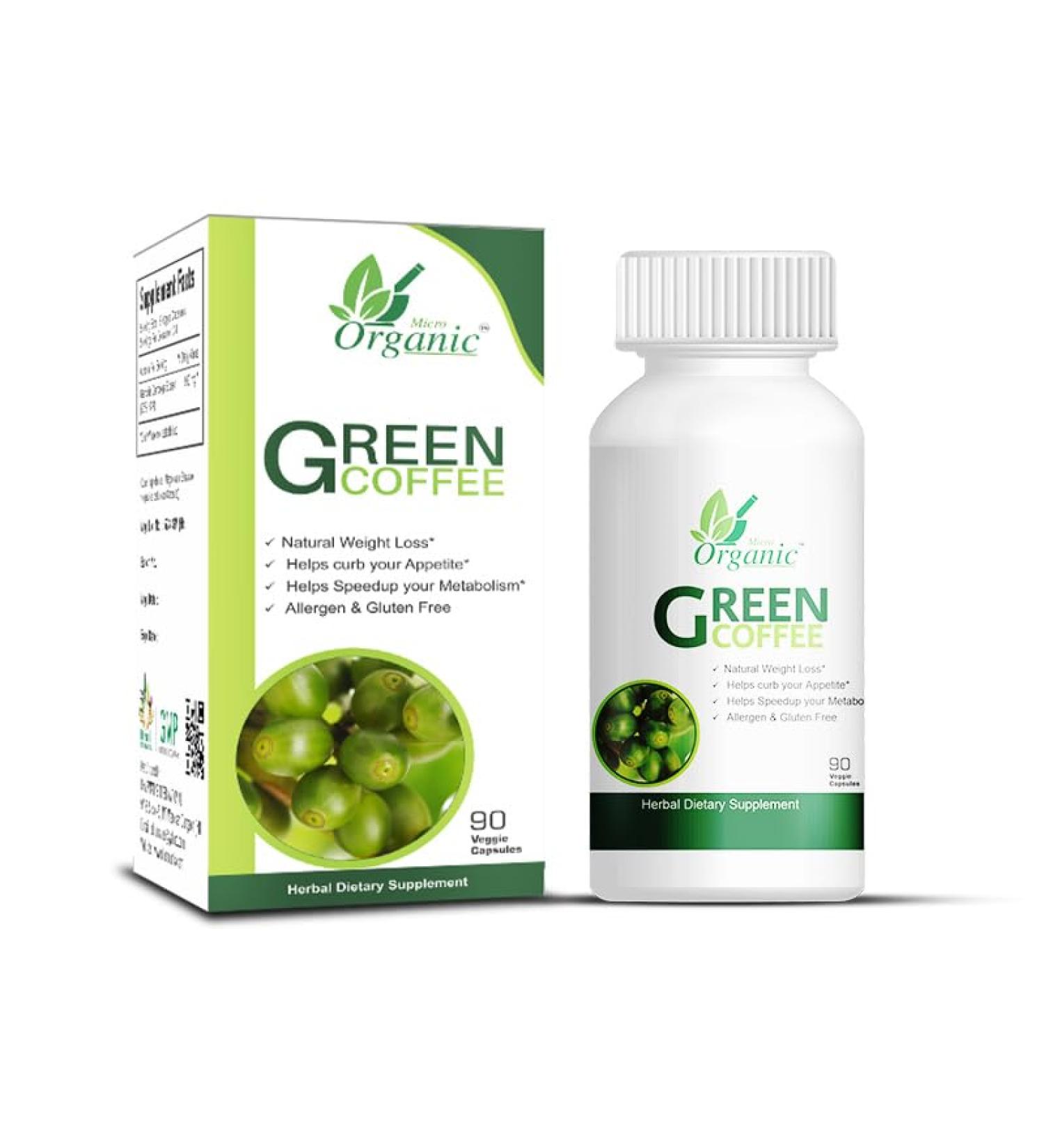 Ayush Remedies Green Coffee Bean Extract 480mg with Magnesium Stearate Venetable Cellulose (Capsules) 180 Capsules Pack of 2 (90 Pills x2) - Buy Online on GoSupps.com