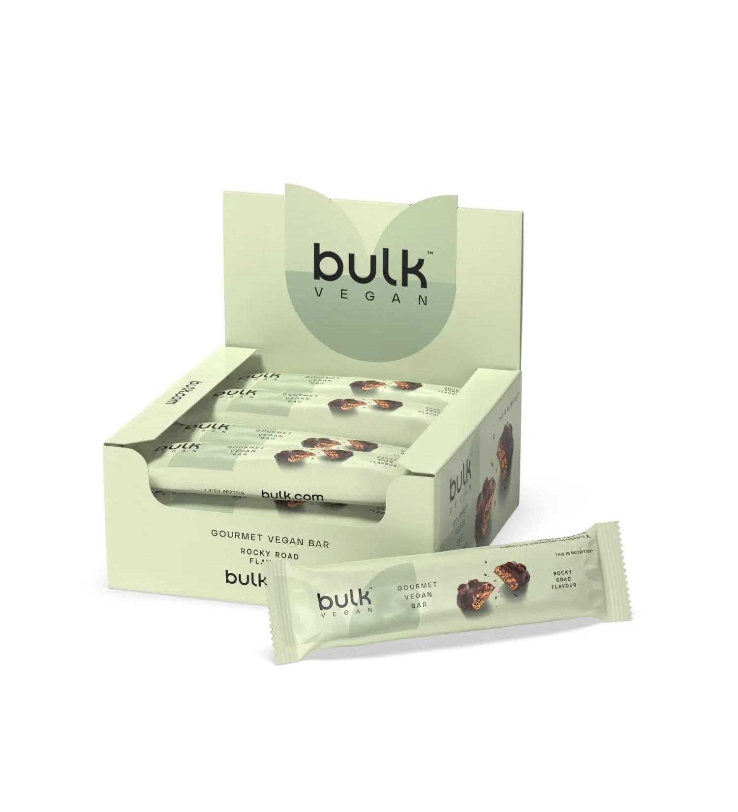 Bulk Gourmet Vegan Protein Bar Rocky Road Pack of 12 12 Servings