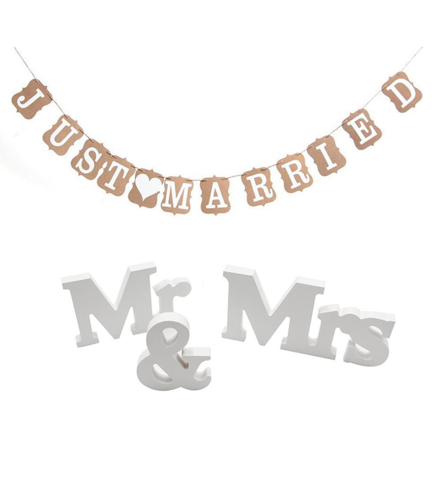 MAKFORT Mr & Mrs Letters Paper Garland Banner - Elegant Wedding Decoration & Gift - Buy Online on GoSupps.com