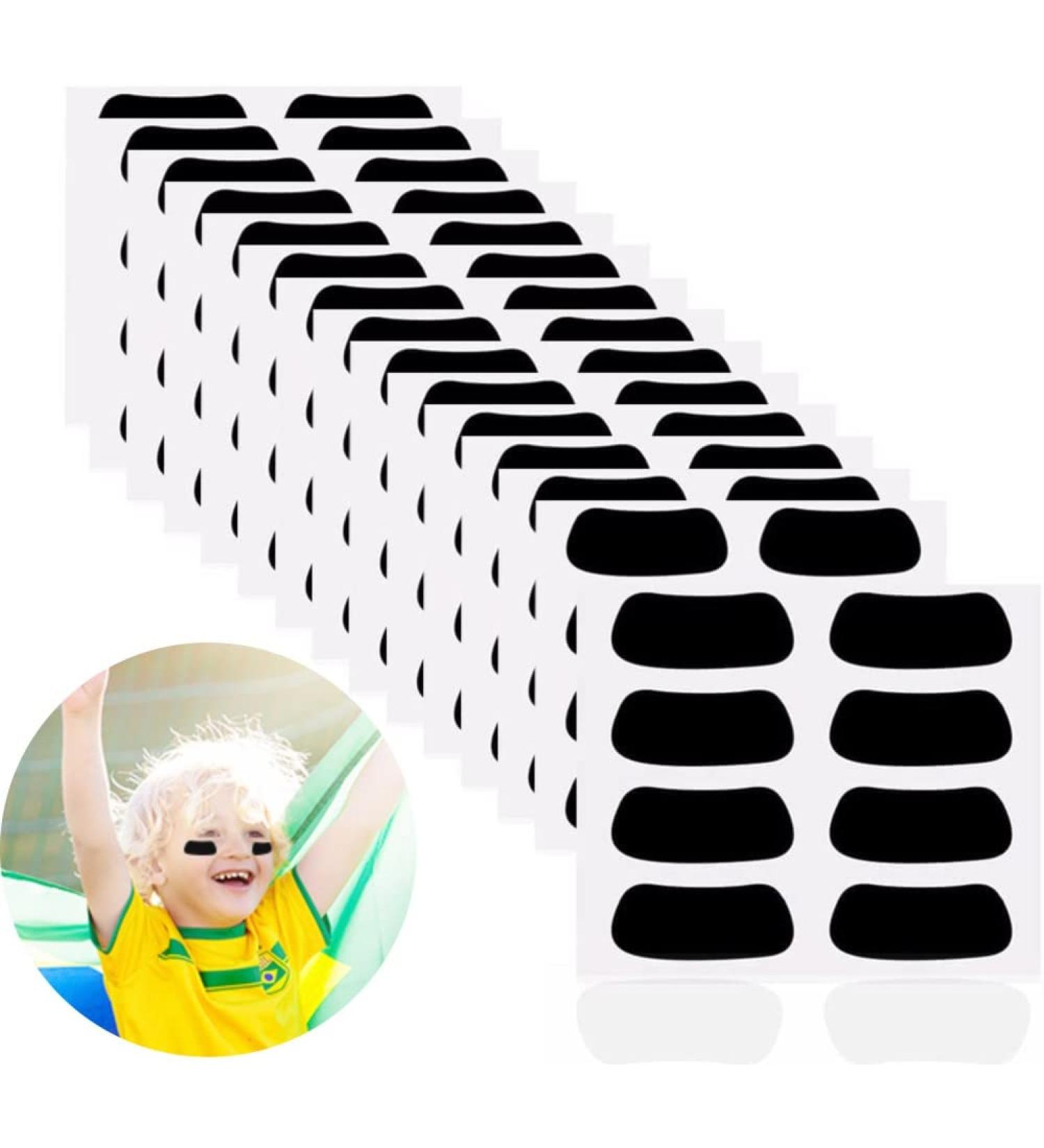 Jenleestar Kids Eye Black Stickers - 60 Pairs for Sports Fans | Breathable Eyeblack Strips for Baseball, Football, Softball, Lacrosse - Buy Online on GoSupps.com