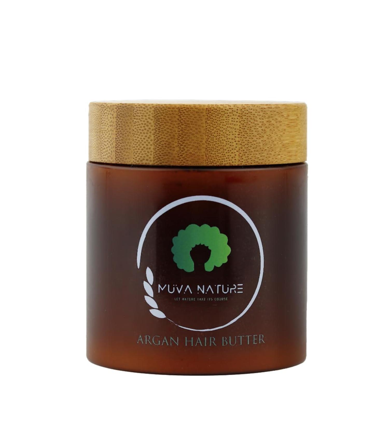 Muva Nature Argan Hair Butter Nourishing Hair Treatment with Organic Argan Oil | Reduces Breakage Strengthens & Promotes Fuller Hair | 100% Natural & Sulfate-Free - Buy Online on GoSupps.com