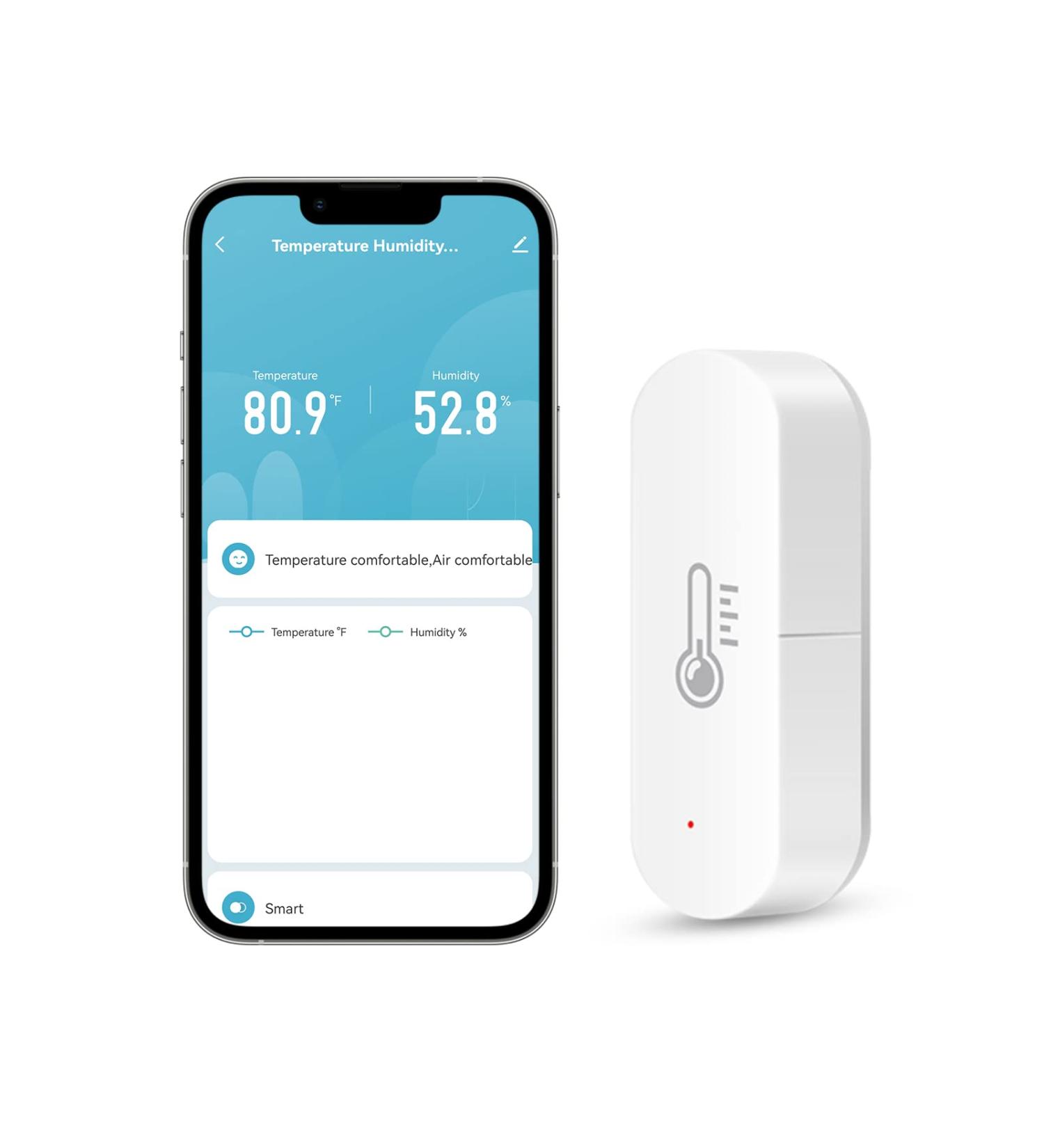 XUELILI Smart Thermometer Hygrometer ZigBee Wireless | Indoor Temperature Humidity Monitor Sensor for Home, Baby Room, Greenhouse | Compatible with Alexa - Buy Online on GoSupps.com