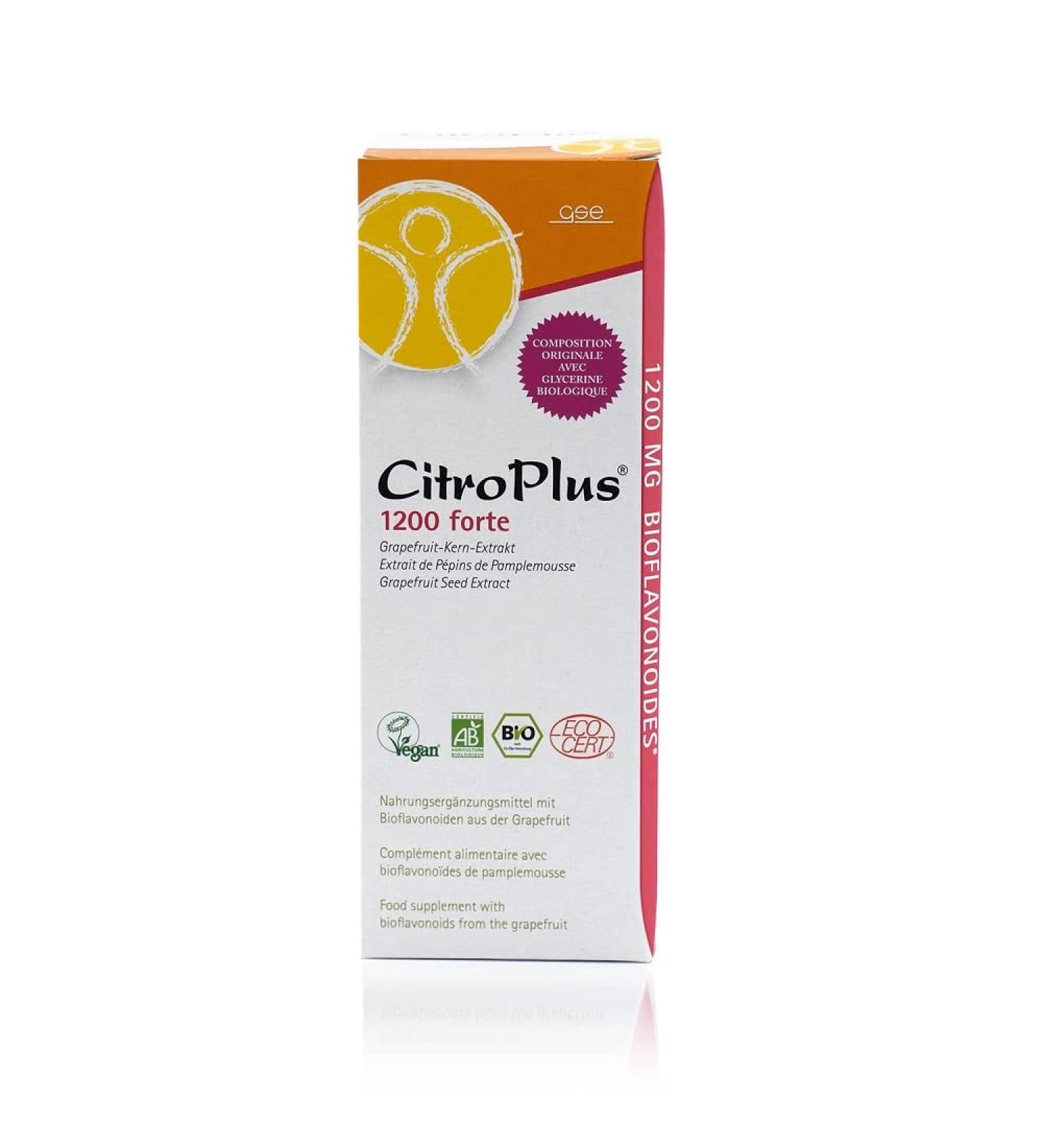 GSE Citroplus 1200 Forte - Organic Grapefruit Seed Extract Drops 250ml | 3000mg Flavonoids | 100% Vegan & Additive-Free - Buy Online on GoSupps.com
