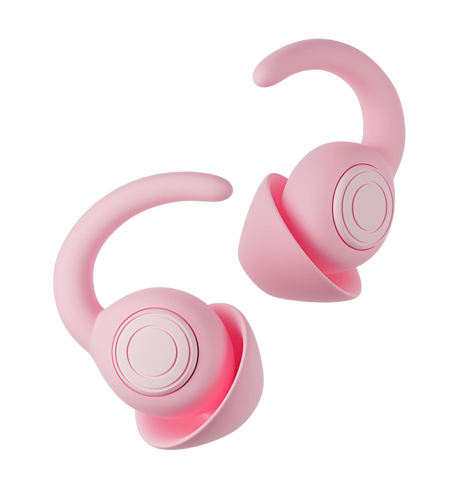 Ear Plugs for Sleeping - Soft Silicone Noise Reduction Earplugs | 2 Pairs Reusable Hearing Protection for Travel & Sound Sensitivity - Pink - Buy Online on GoSupps.com