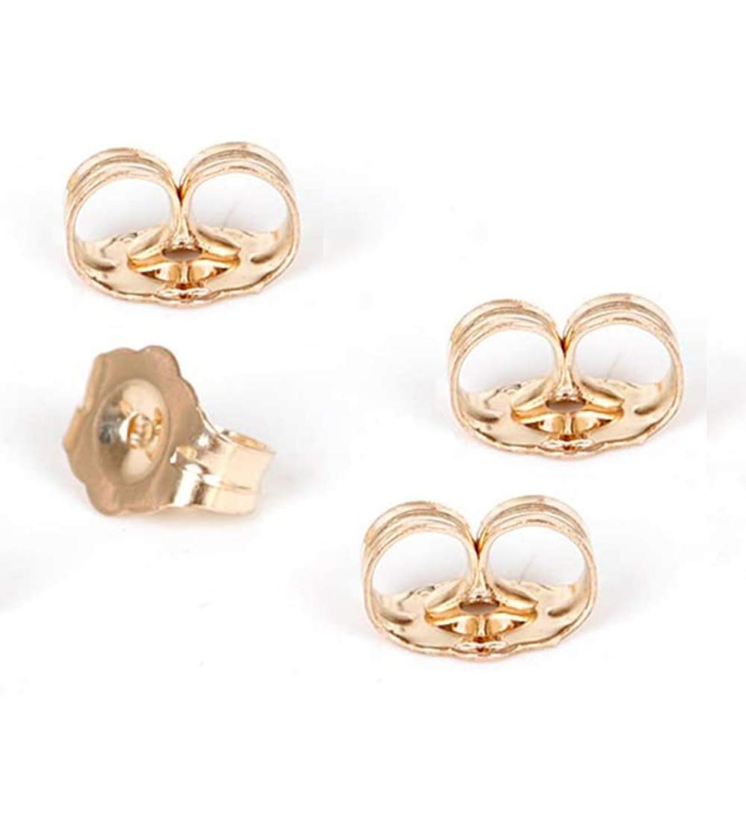 14K Gold Earring Backs - Replacement Backs for Stud Earrings - 2 Pairs - Buy Online on GoSupps.com