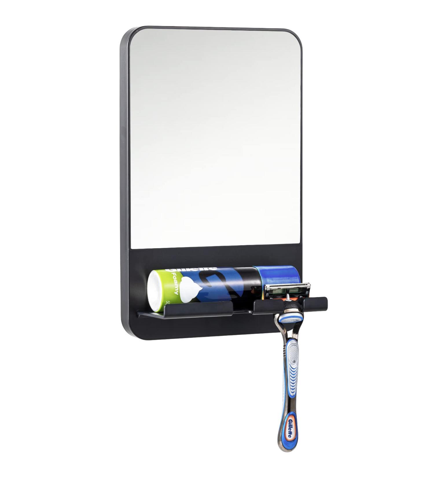 TAILI Fogless Shower Mirror with Razor Holder - No Drilling, Removable, Shatterproof & Waterproof - Black - Buy Online on GoSupps.com
