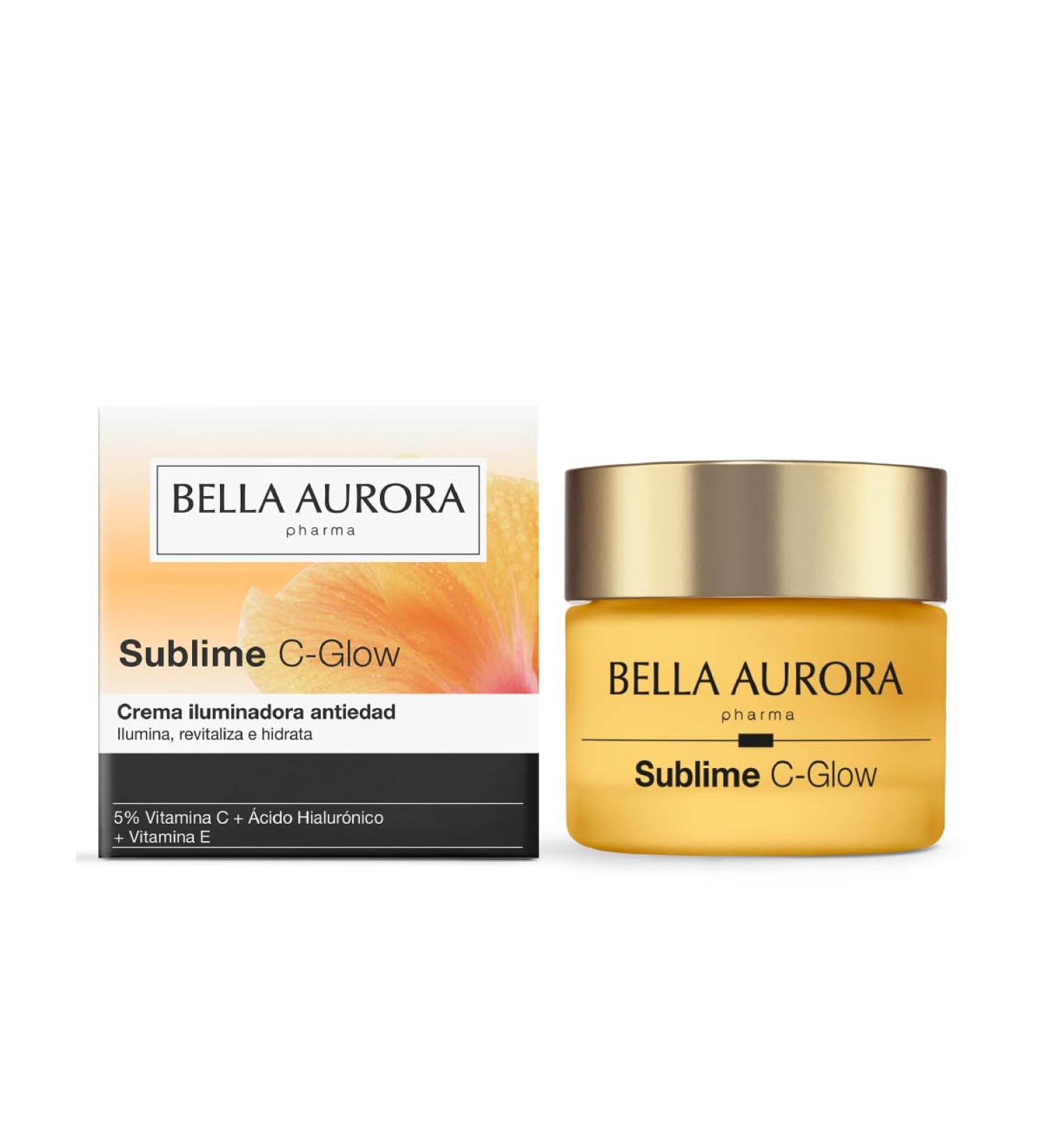  BELLA AURORA Bella Aurora Sublime C-Glow Anti-Aging Cream with Stabilized Vitamin C Hyaluronic Acid and Sea Extract brightens revitalizes and hydrates dull skin all skin types 50 ml - Buy Online on GoSupps.com