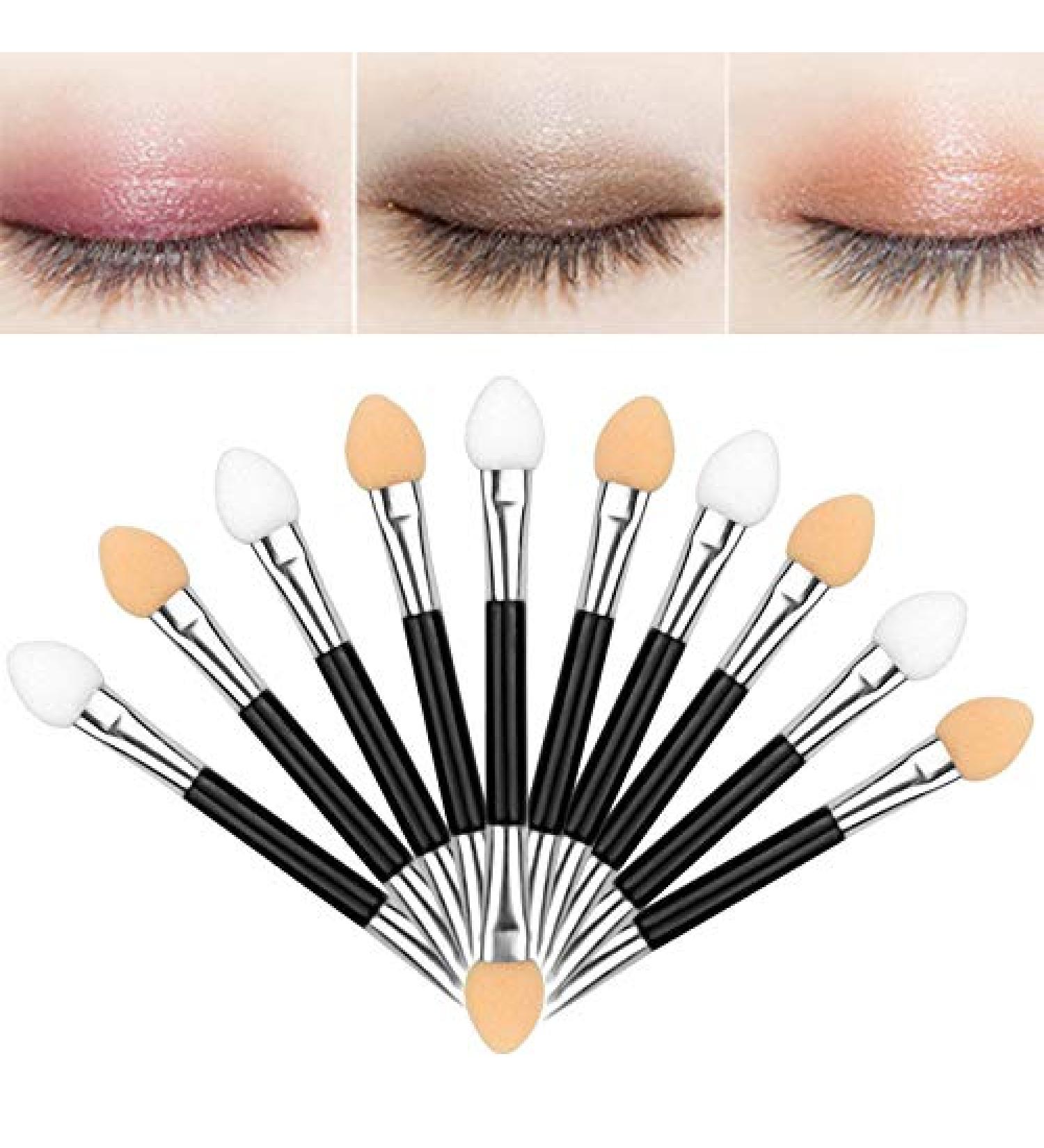 10PCs Disposable Eyeshadow Applicator Set | Dual Color Sponge & Brush | Makeup Tool for Flawless Eyeshadow Application - Buy Online on GoSupps.com