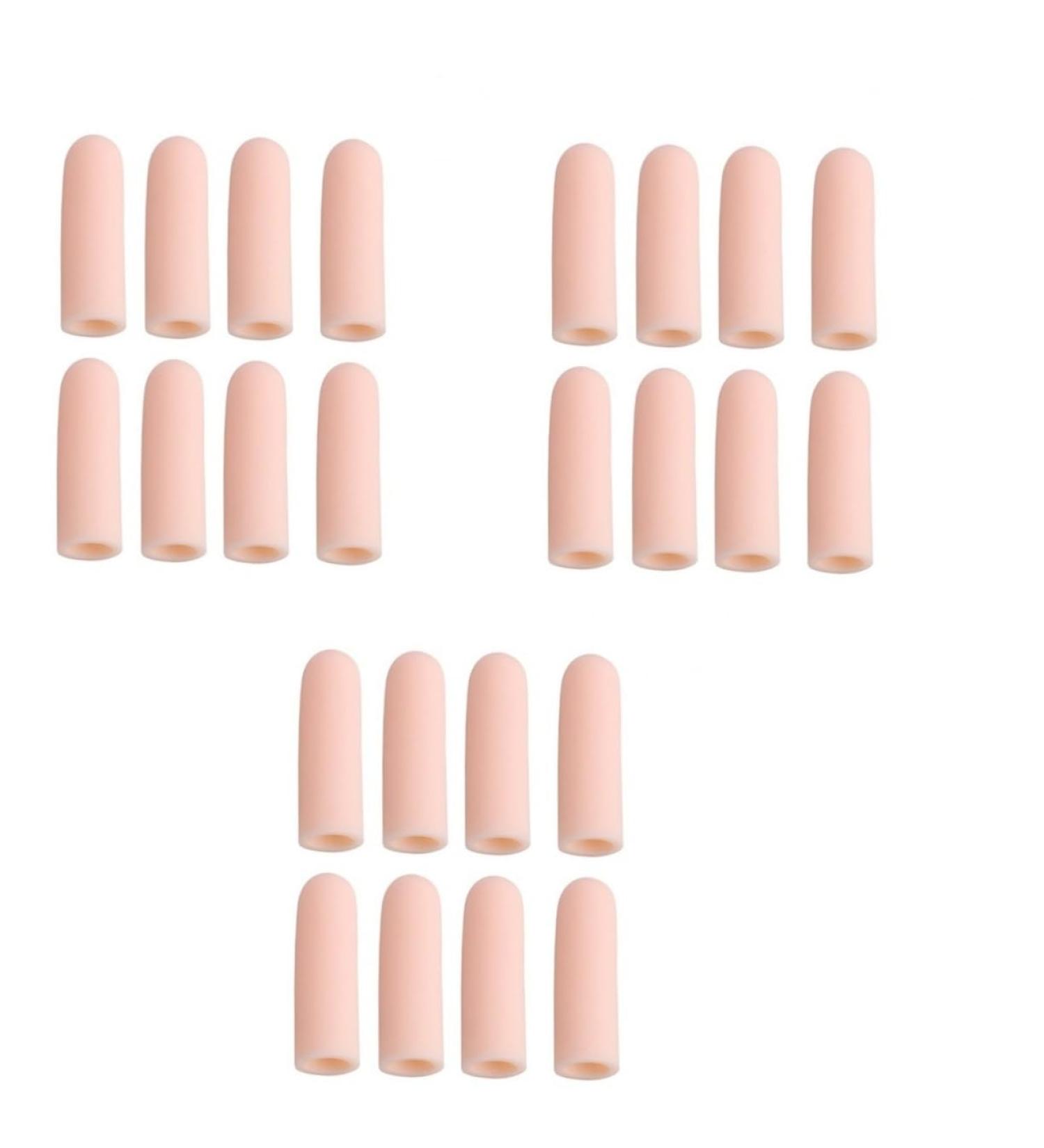 Silicone Gel Finger Cots 24 Pcs Toe Caps Thumb Protector Pain Set - Beige Invisible Toe Covers Protective Gear - Pack of 8 - Buy Online on GoSupps.com