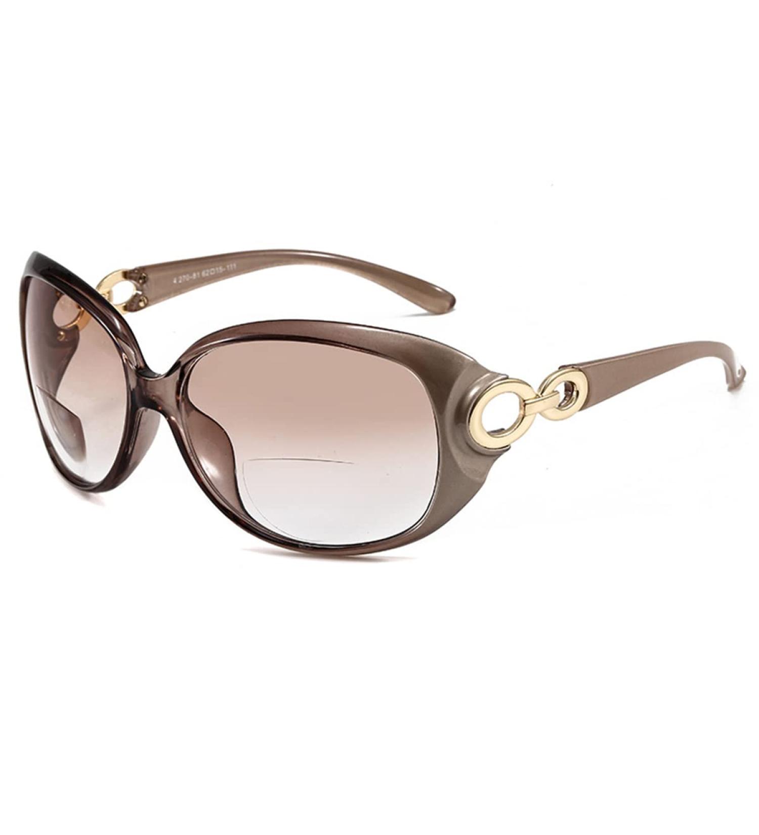 LGQ Womens Bifocal Reading Glasses - Oversized Anti-UV Outdoor Sunglasses with HD Clarity | Diopter +1.0 to +3.0 - Buy Online on GoSupps.com