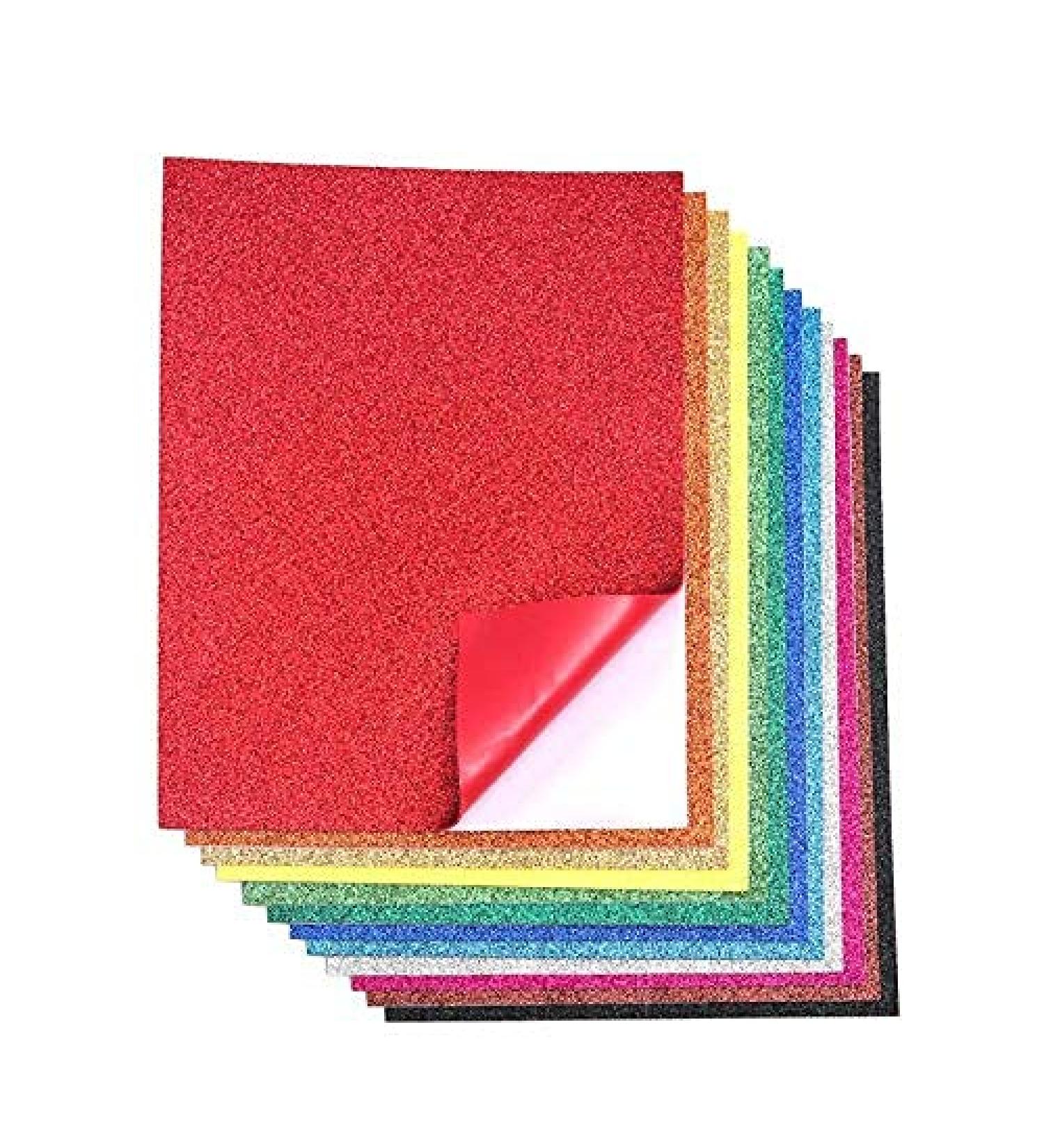 16 Pack Glitter EVA Foam Handicraft Sheets - Self-Adhesive - 8.5x11 Inches - DIY Projects - 12 Colors - Buy Online on GoSupps.com