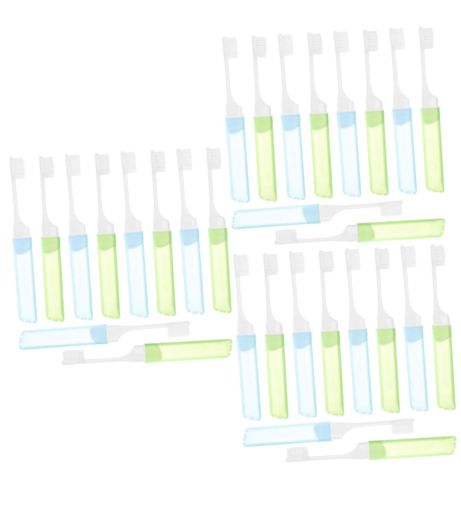 Buy Minkissy Portable Manual Toothbrush - 30 Pack Foldable Hotel Travel Brushes with Soft Bristles | Perfect for Camping & Oral Care - Buy Online on GoSupps.com