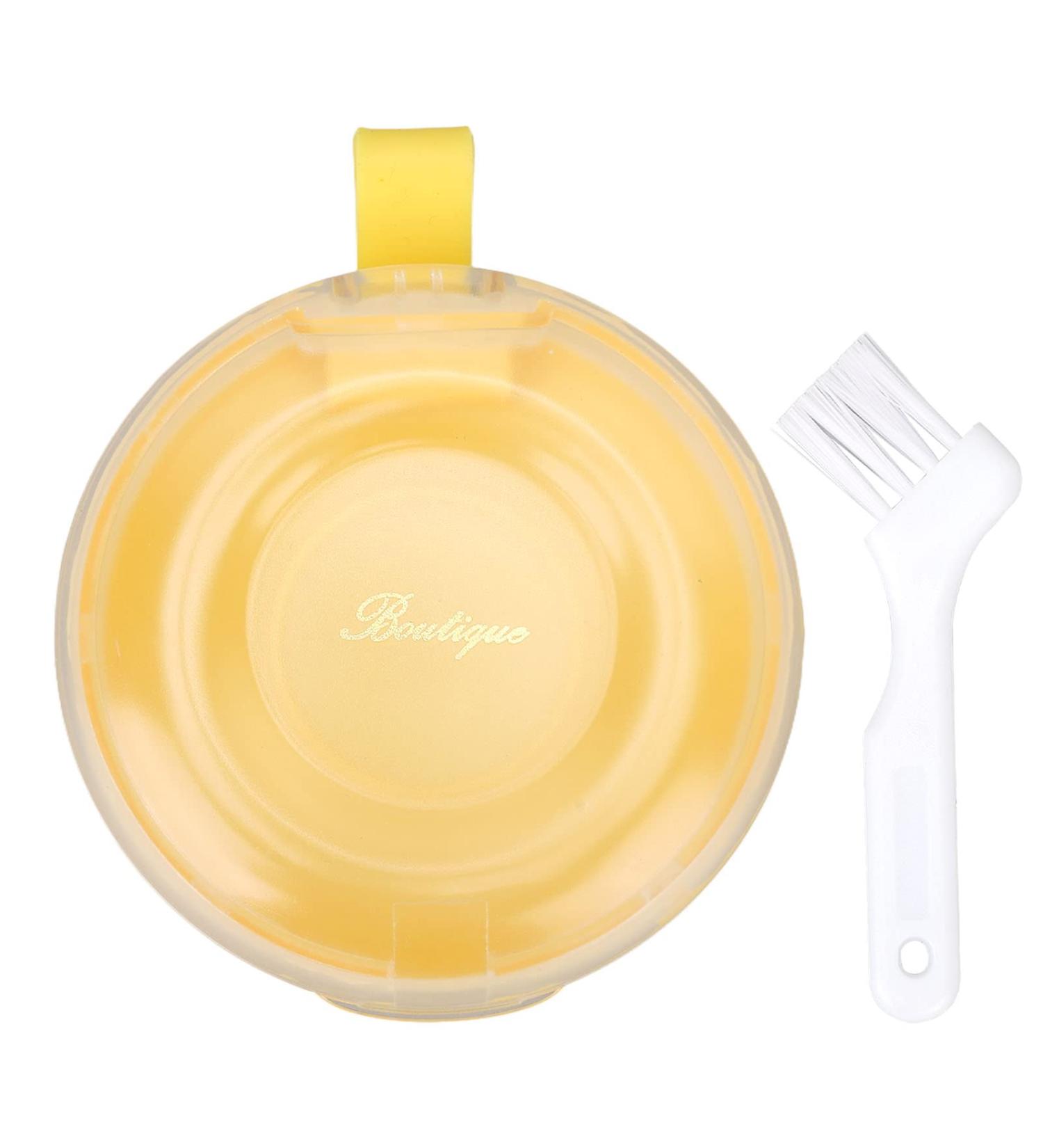 Orthodontic Retainer Case with Cleaning Brush - Yellow Mouthpiece Holder for Adults & Kids - Perfect for School Travel & Home - 8cm Diameter - Buy Online on GoSupps.com