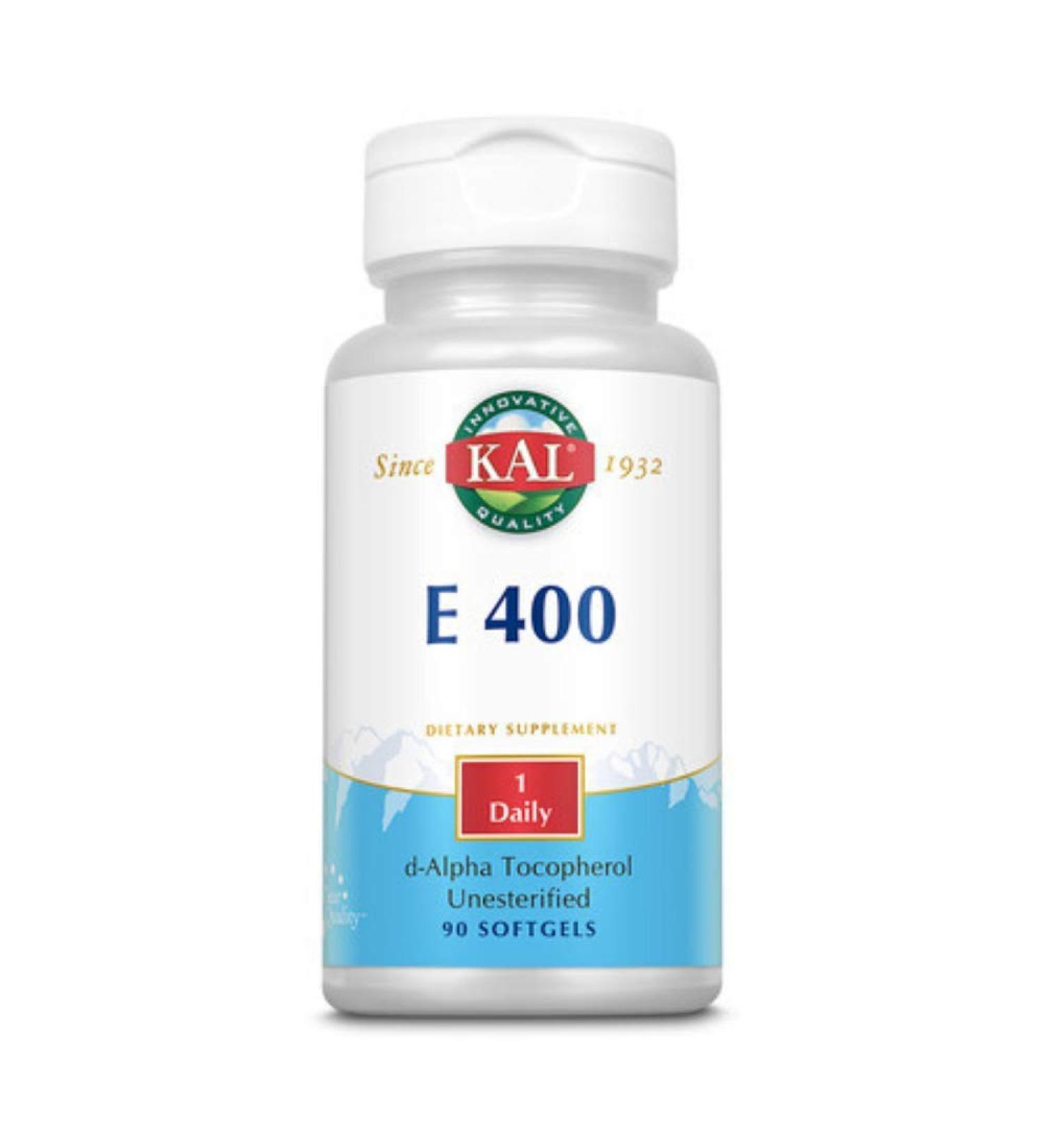 KAL E-400 D-Alpha Tocopherol 400 IU Softgels 90 Count 90 Count (Pack of 1)
