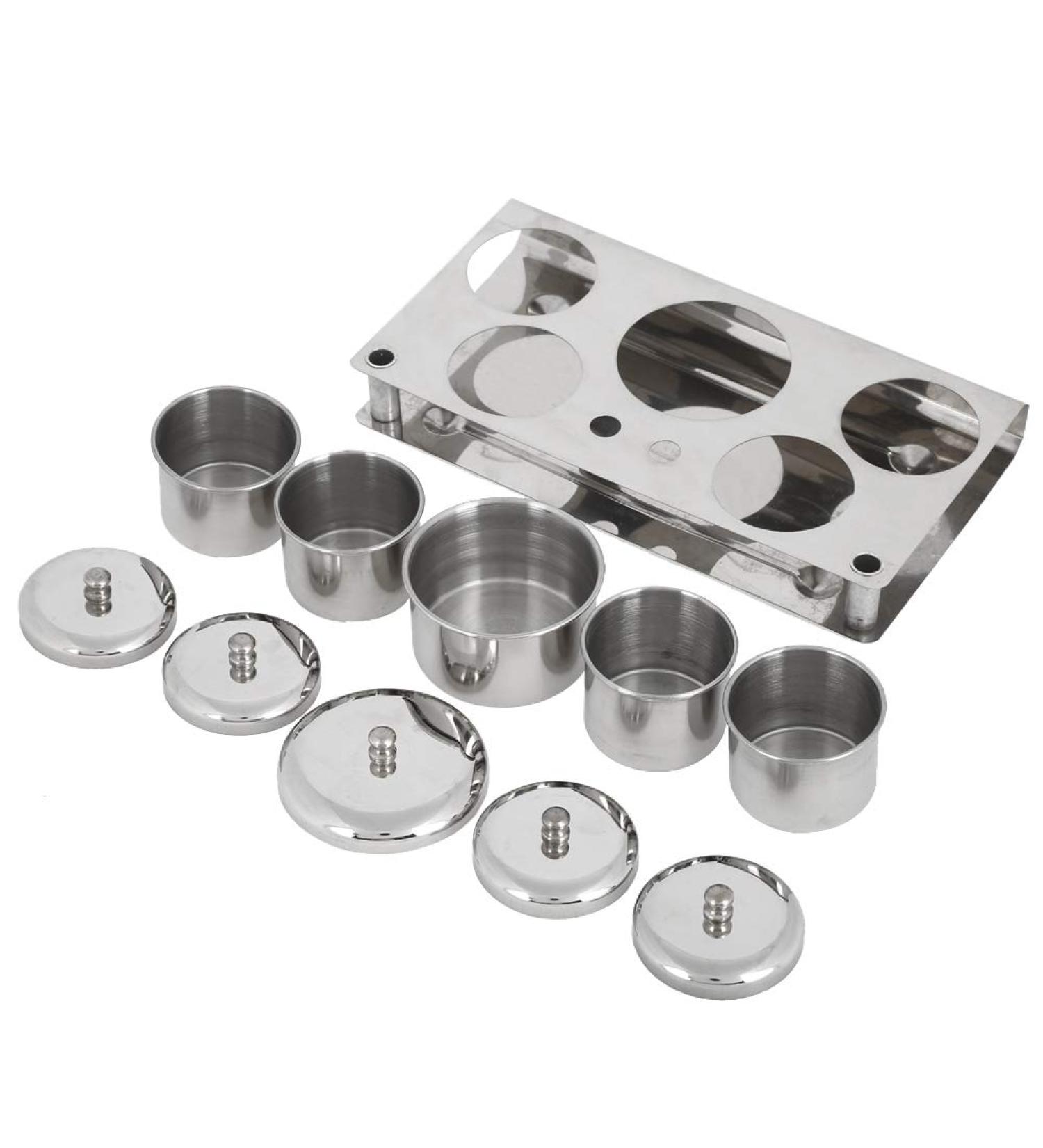 Rotekt 5pcs Stainless Steel Nail Art Set | Mini Powder & Liquid Tins | Compact Manicure Tools - International Shipping - Buy Online on GoSupps.com