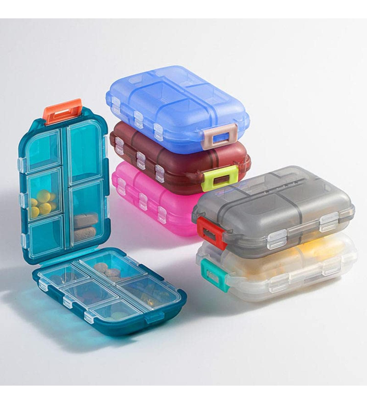 Travel Pill Organizer - Compact & Portable Pocket Pharmacy | Red Travel Size Pill Storage - Buy Online on GoSupps.com