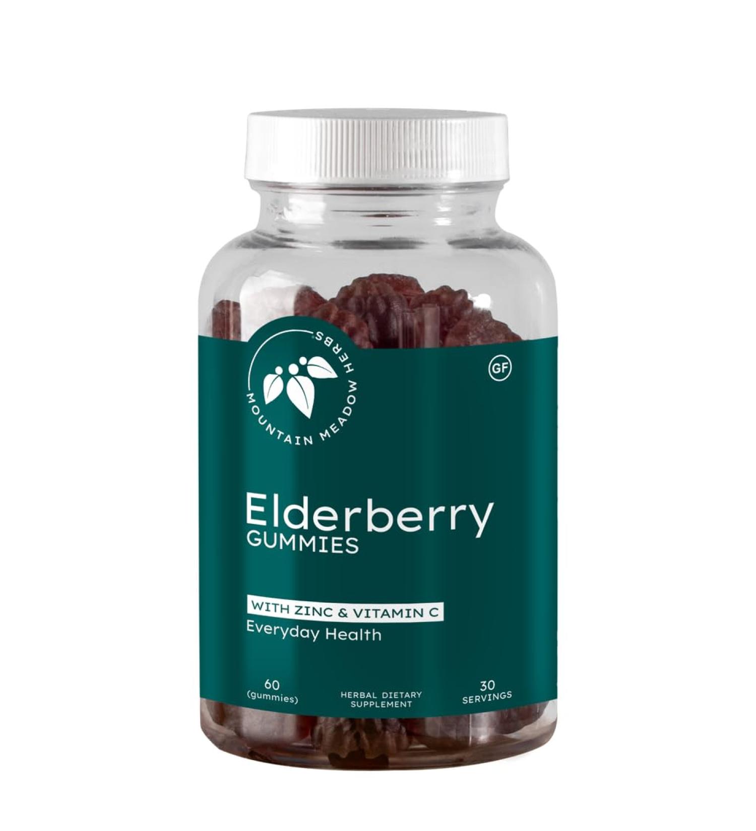 Mountain Meadow Herbs Elderberry Gummies Natural Immune Support Antioxidant-Rich Elderberry Seasonal Wellness Supports Overall Health and Vitality Delicious Non-GMO Gummies 60 ct - Buy Online on GoSupps.com