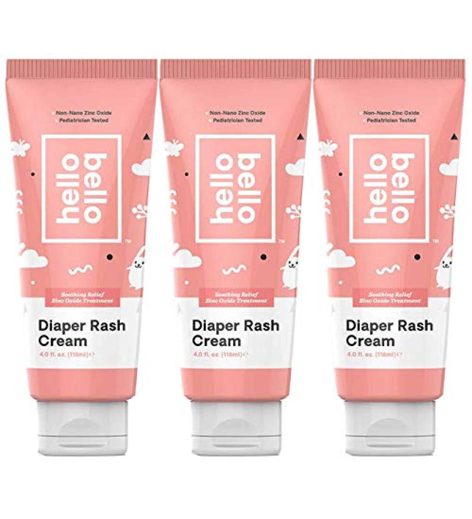 Hello Bello Diaper Rash Cream 4 fl. oz (Pack of 3) | Vegan & Cruelty-Free Formula with Non-Nano Zinc Oxide - Buy Online on GoSupps.com