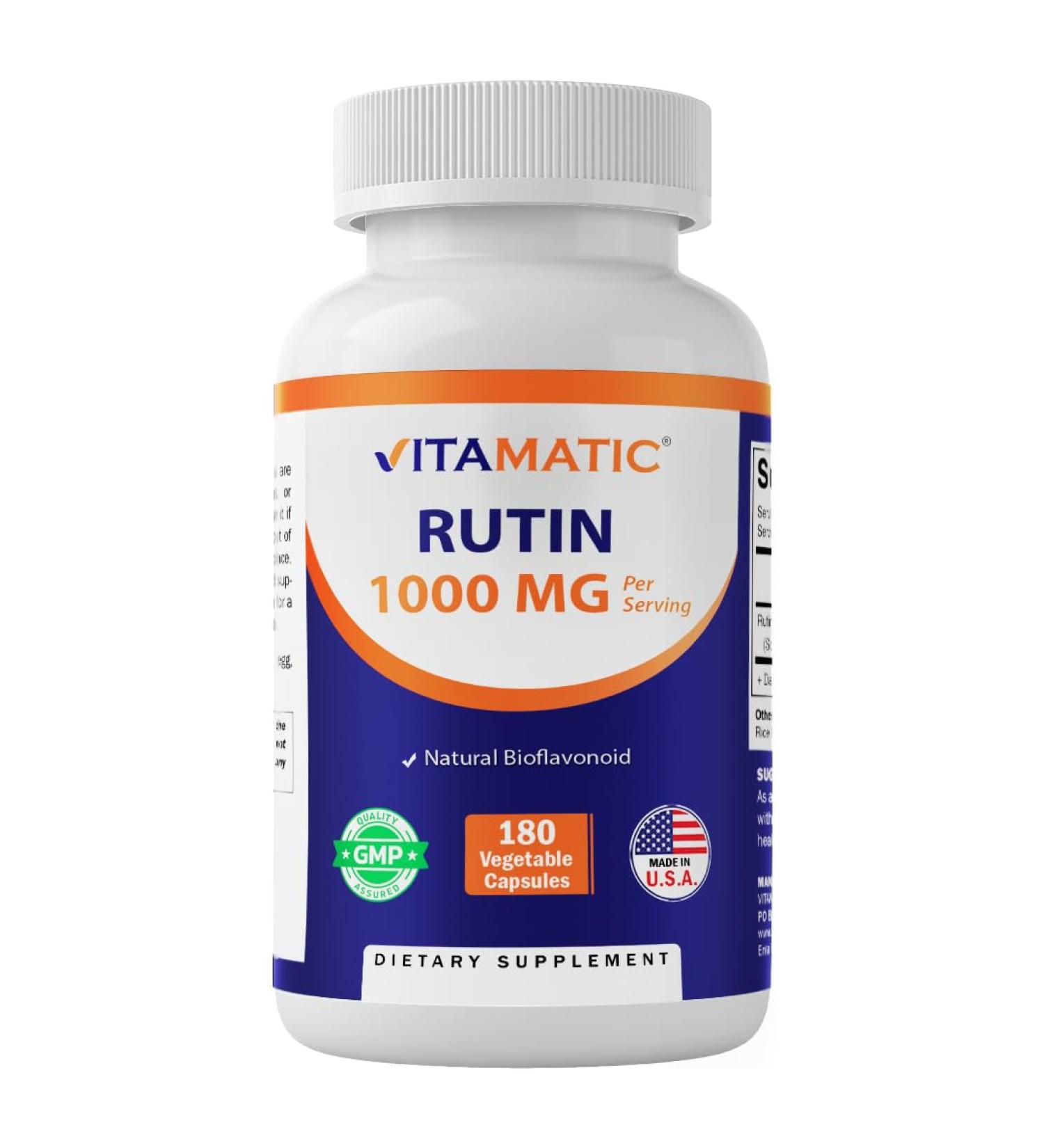 Vitamatic Rutin, 180 Vegetable Capsules (500 mg per Capsule) - Buy Online on GoSupps.com